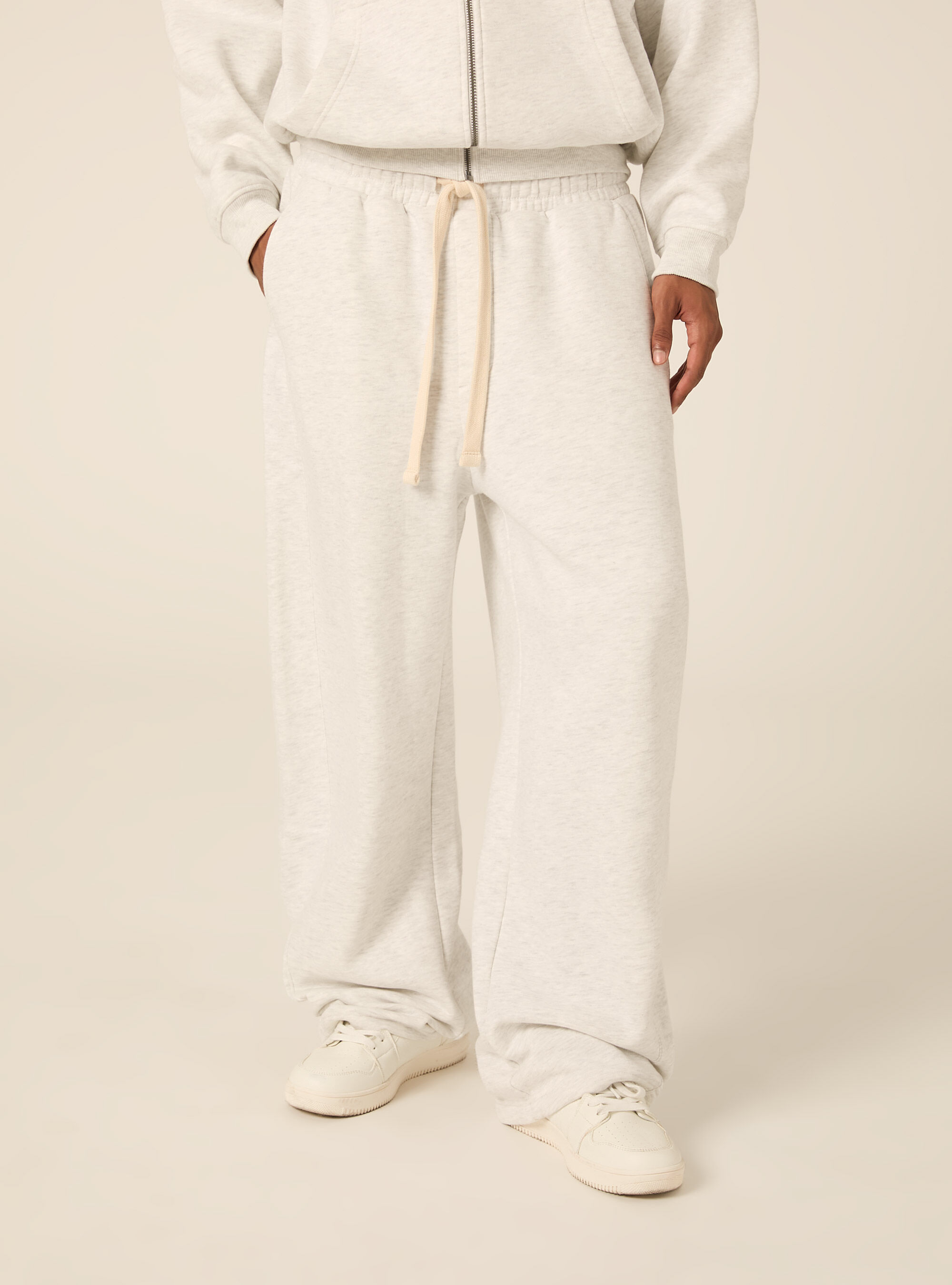Pantalone in felpa barrel fit, MGY3 GREY MEL LIGHT