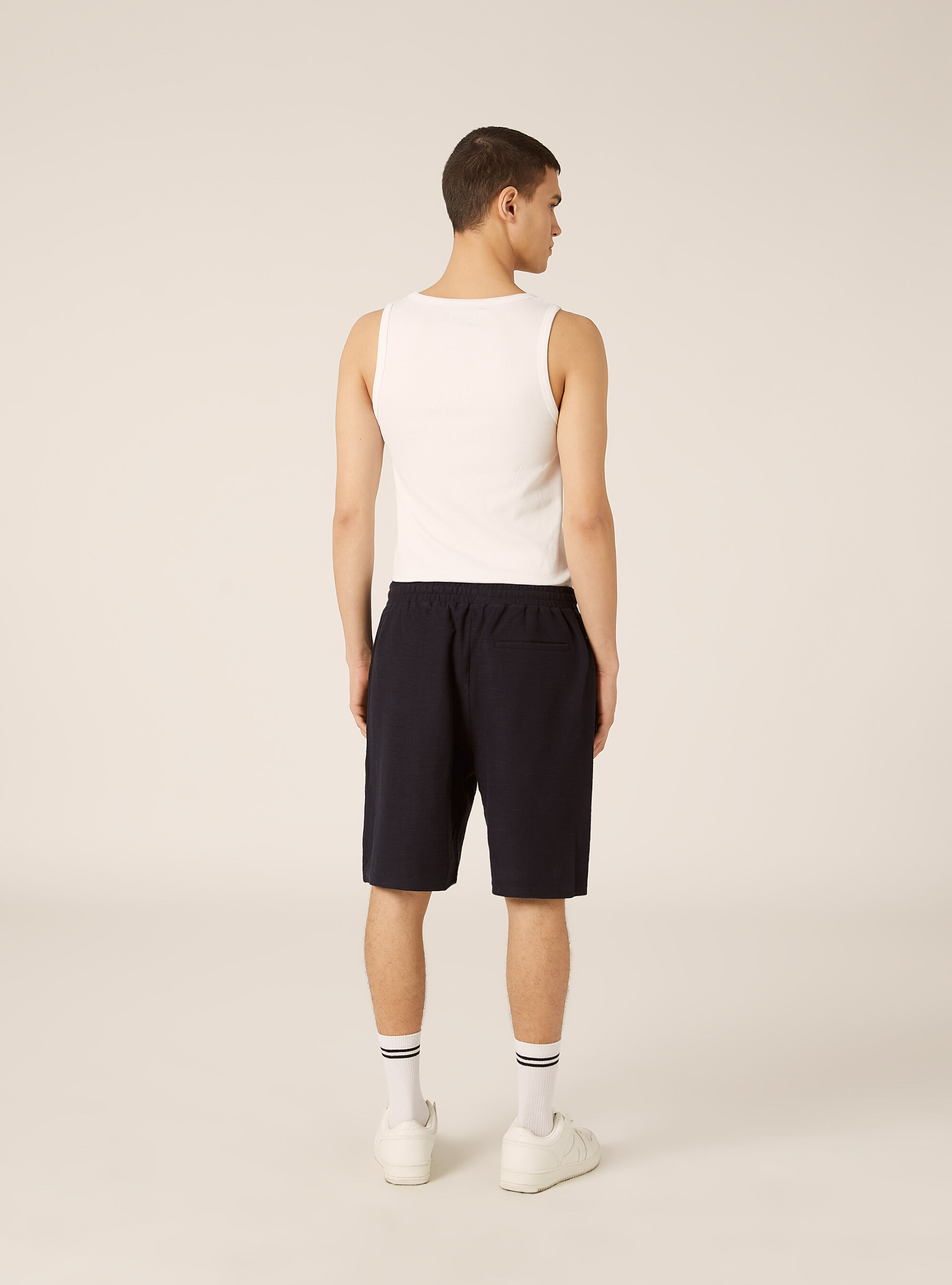 Bermuda   tessuto interlock waffle, NA1 NAVY DARK