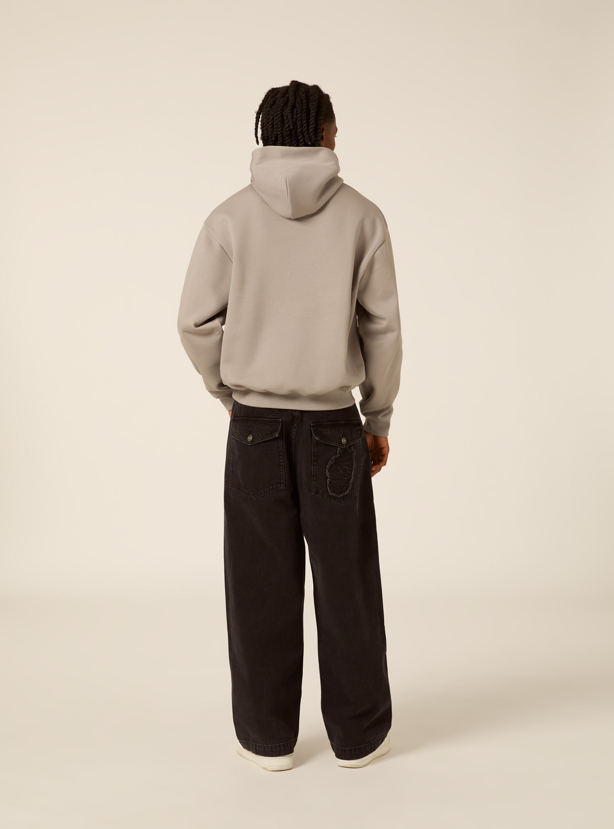 Sweat &agrave; capuche coupe boxy, GY2 GREY MEDIUM