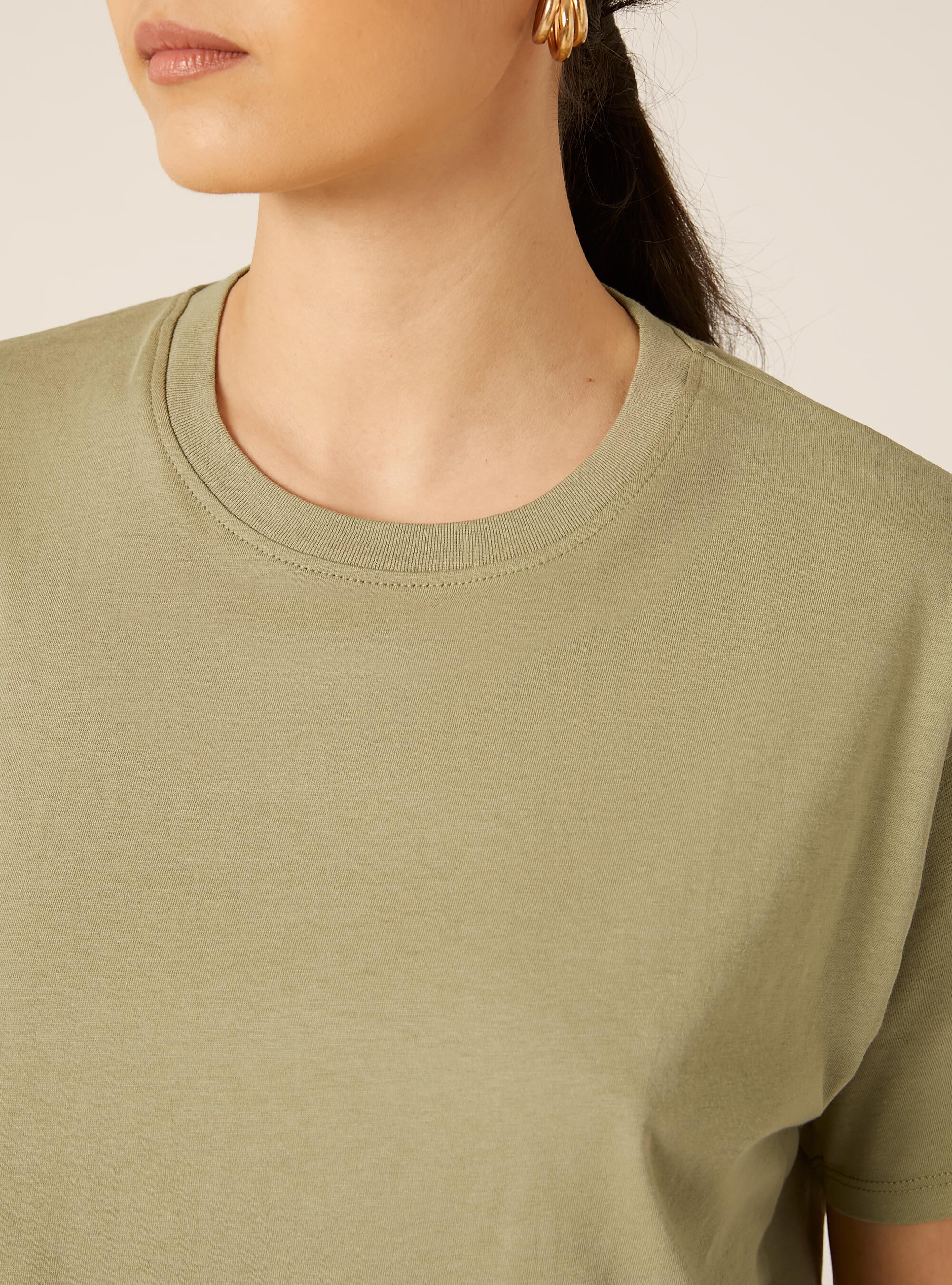 T-shirt crop over tinta unita, KY2 KAKY MEDIUM