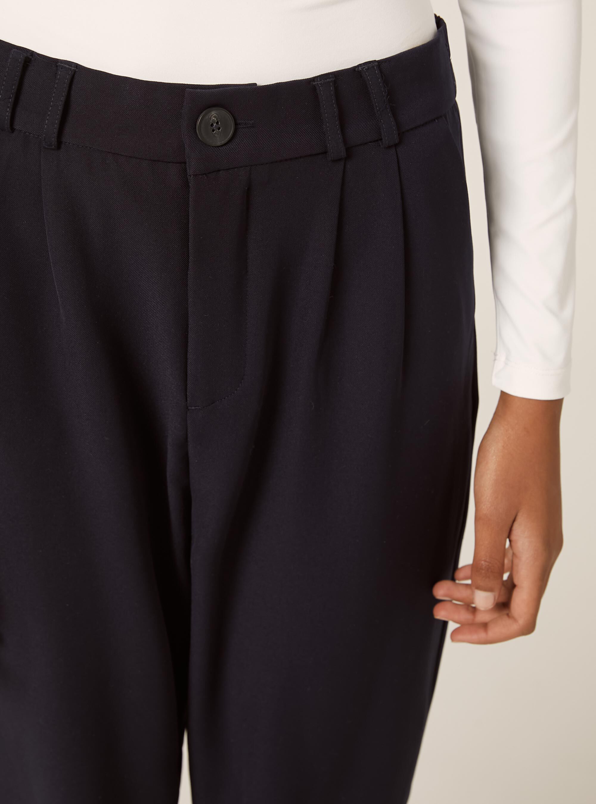Pantalones con pinzas y corte recto, NA2 NAVY MEDIUM