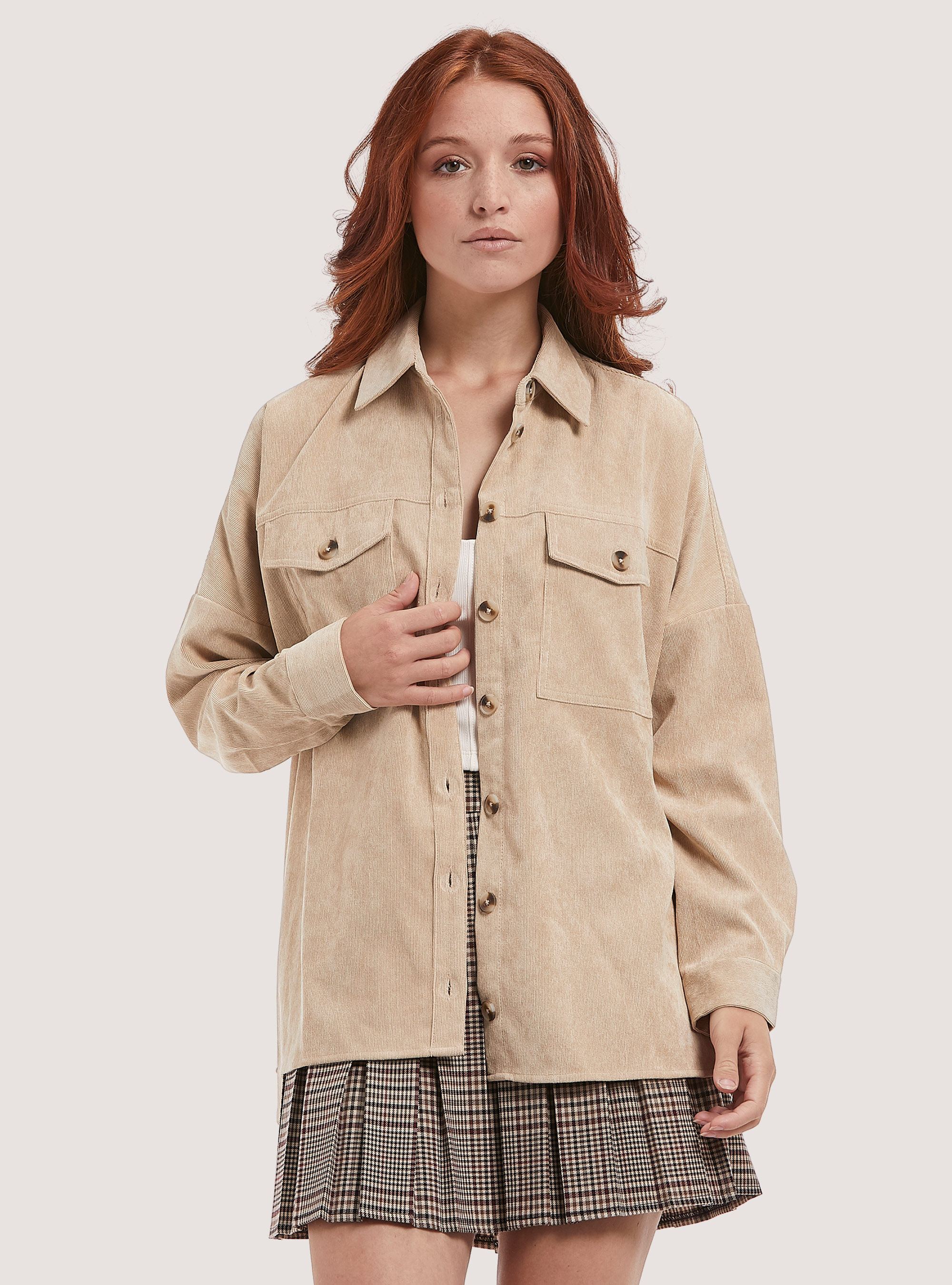 Corduroy shirt jacket
