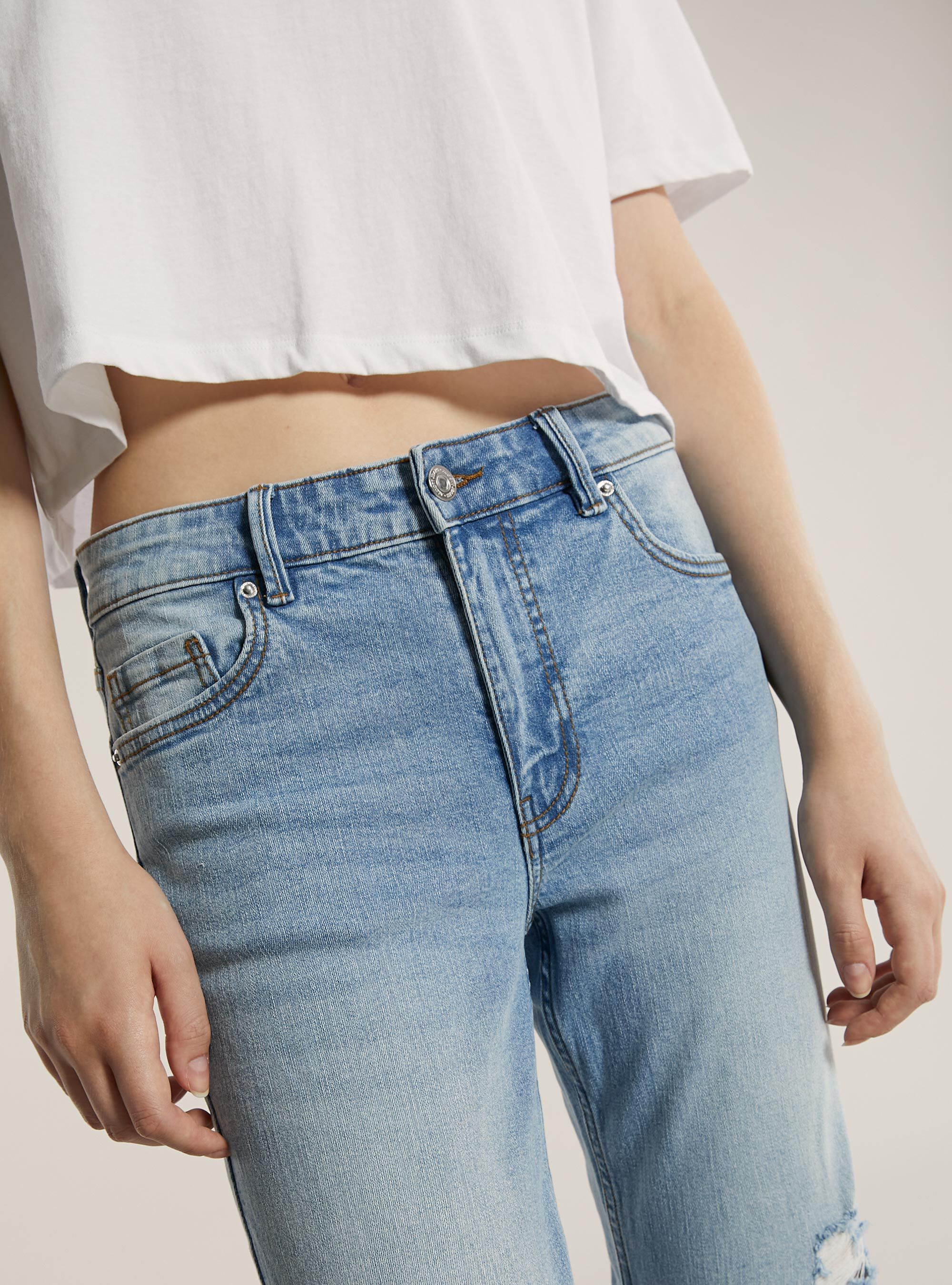 Vaqueros skinny fit con efecto push-up, D006 AZURE