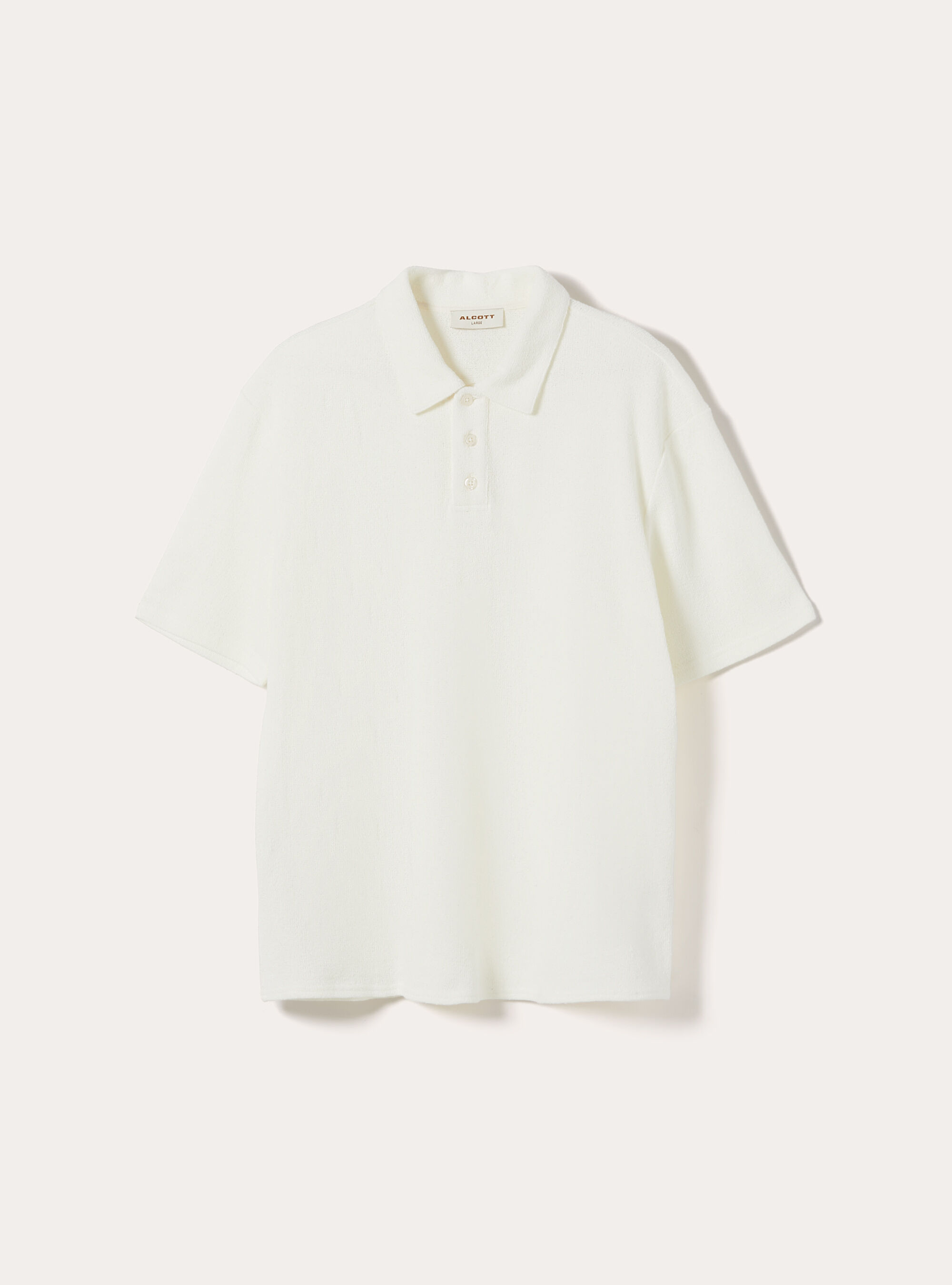 Polo effetto maglia regular fit, WH1 OFF WHITE