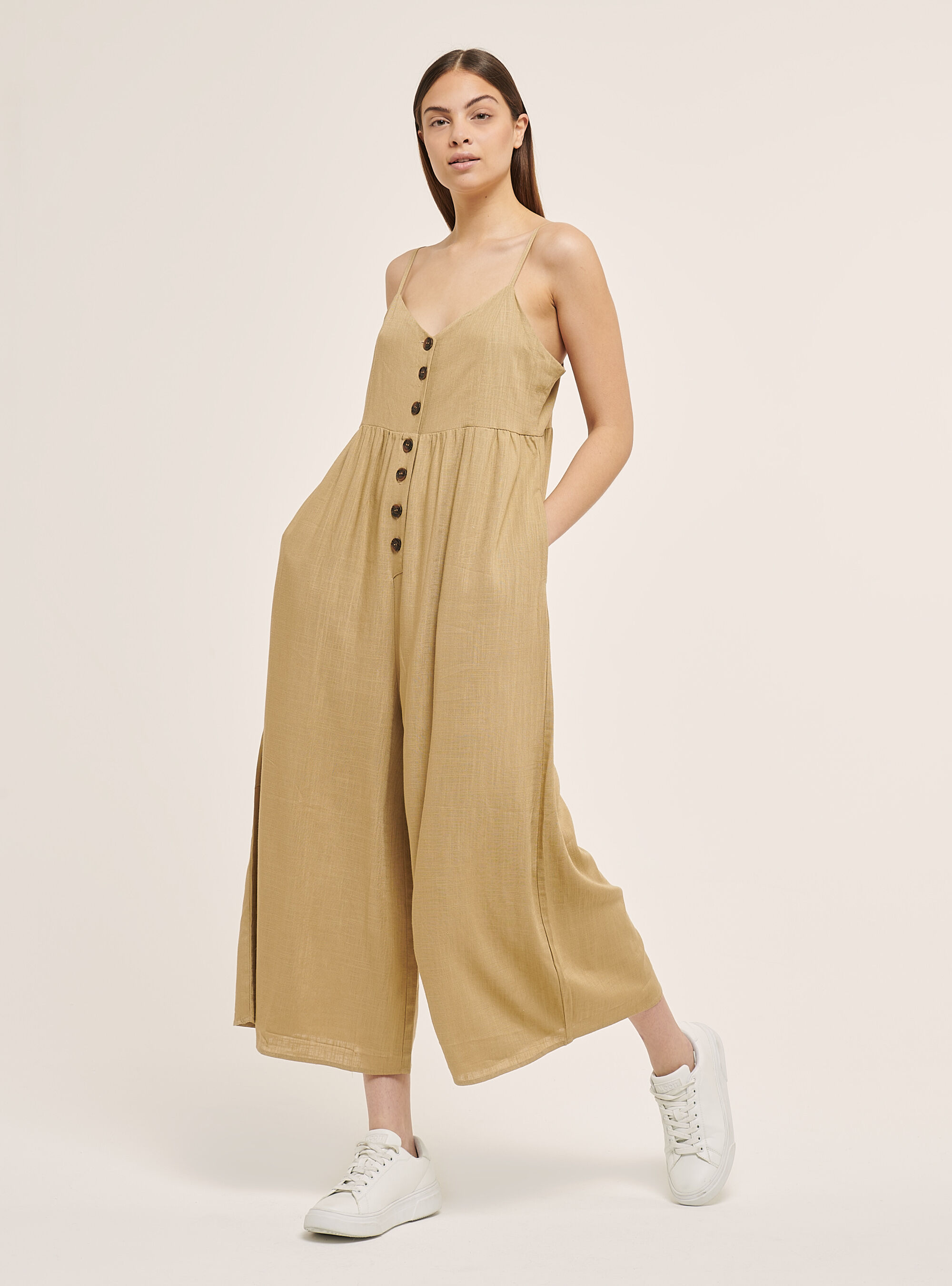 Linen blend hot sale jumpsuit