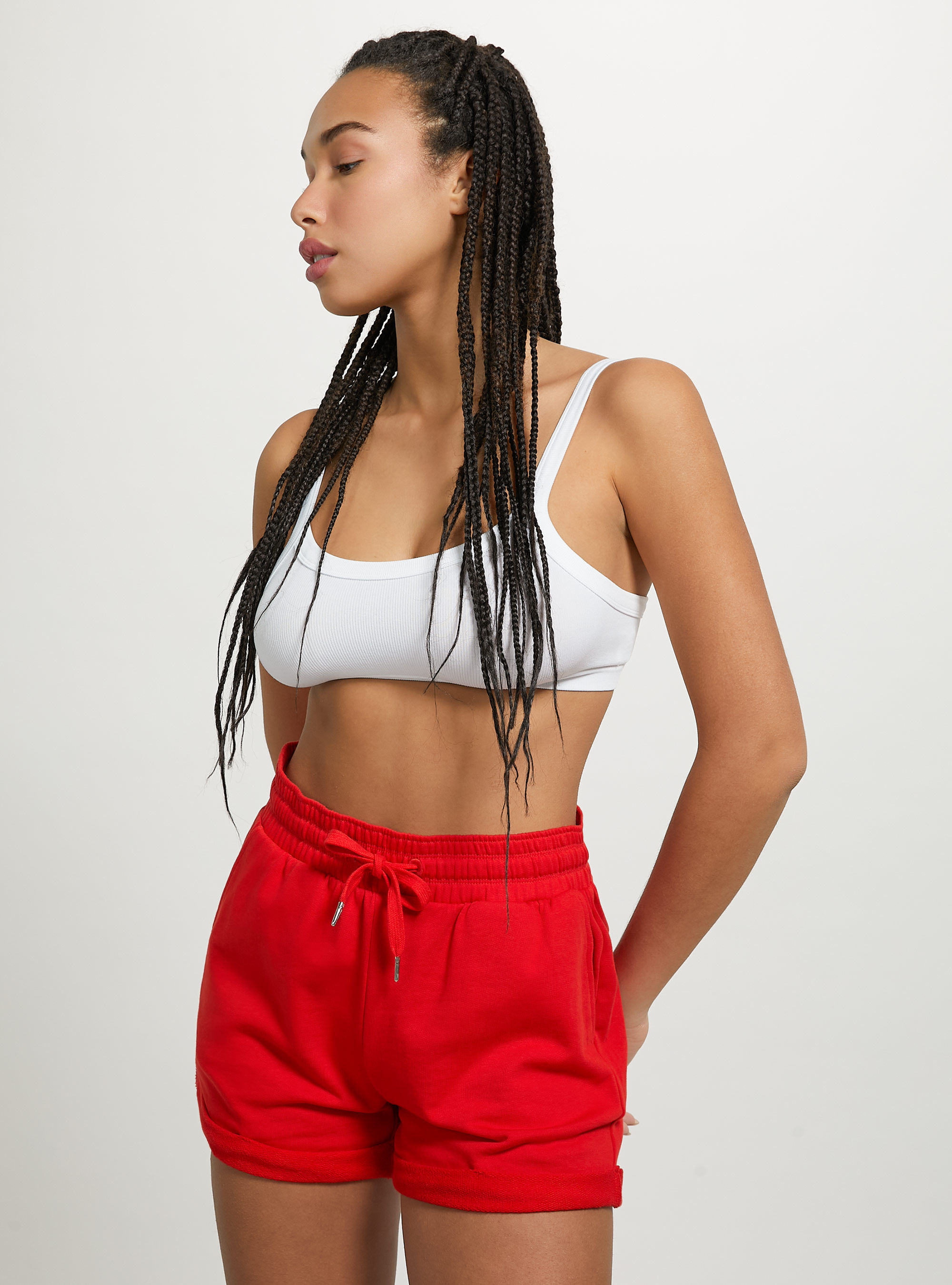 Cotton shorts with roll up and drawstring, RD2 RED MEDIUM