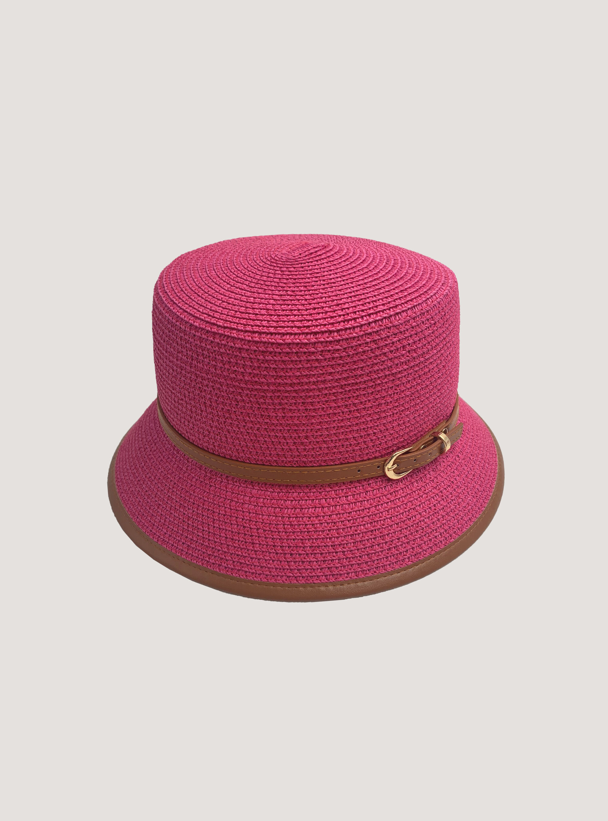 Bucket hat with raffia texture, FX2 FUXIA MEDIUM