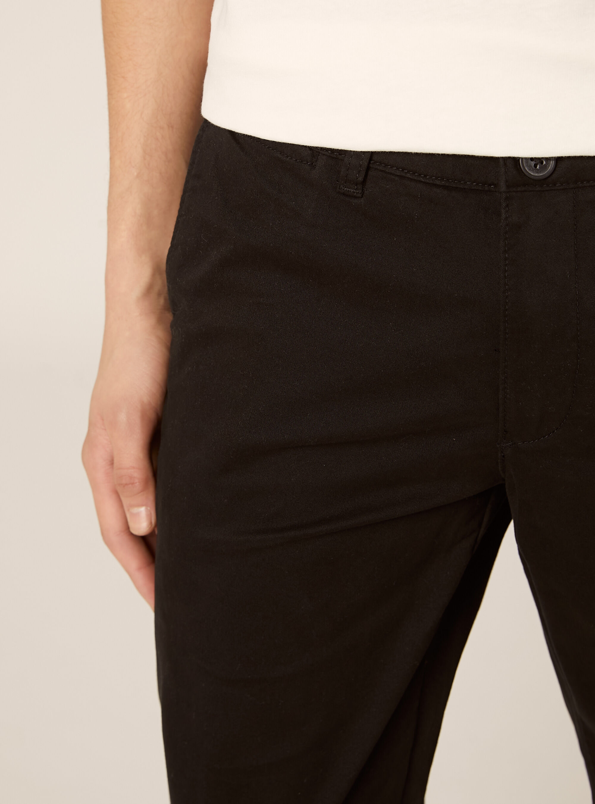Skinny Fit Chino-Hose aus Stretch-Twill, BK1 BLACK