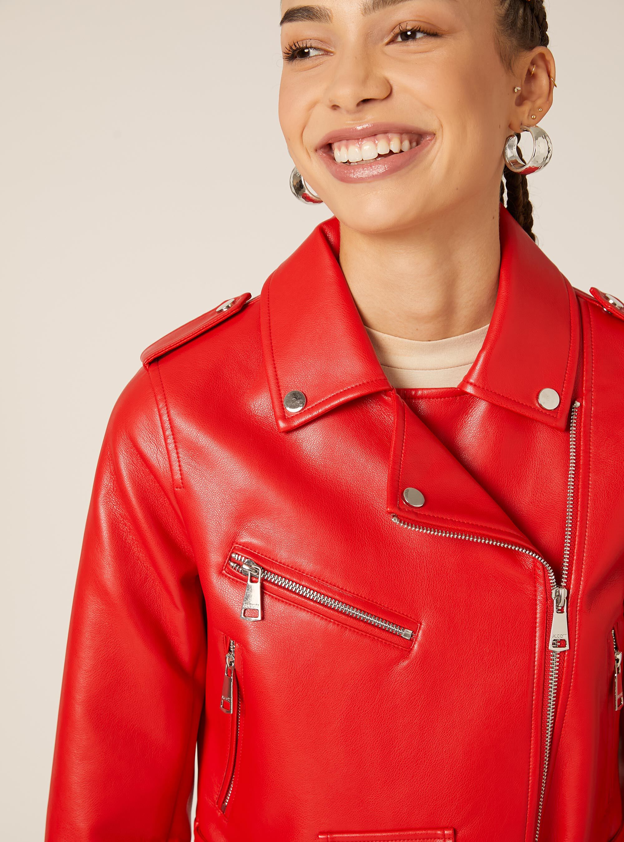 Bikerjacke in Lederoptik