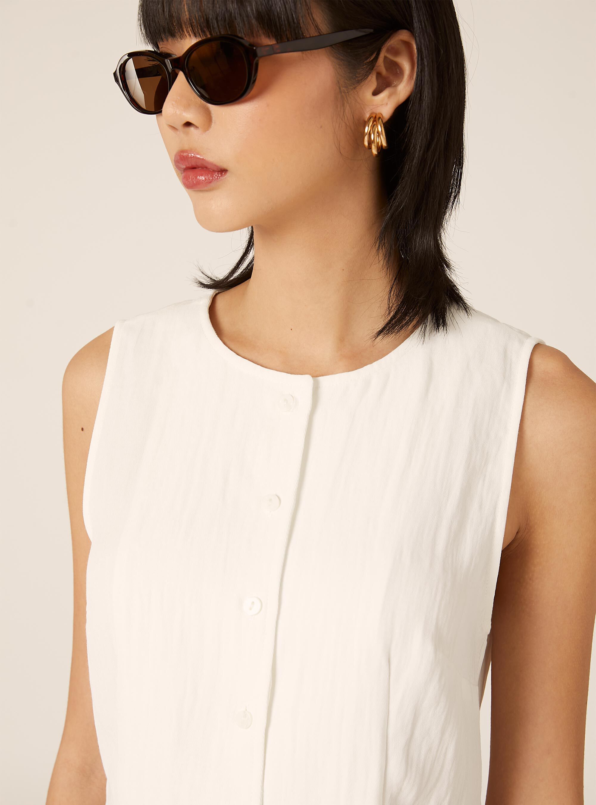 Chaleco de sastrer&iacute;a con textura, WH3 WHITE