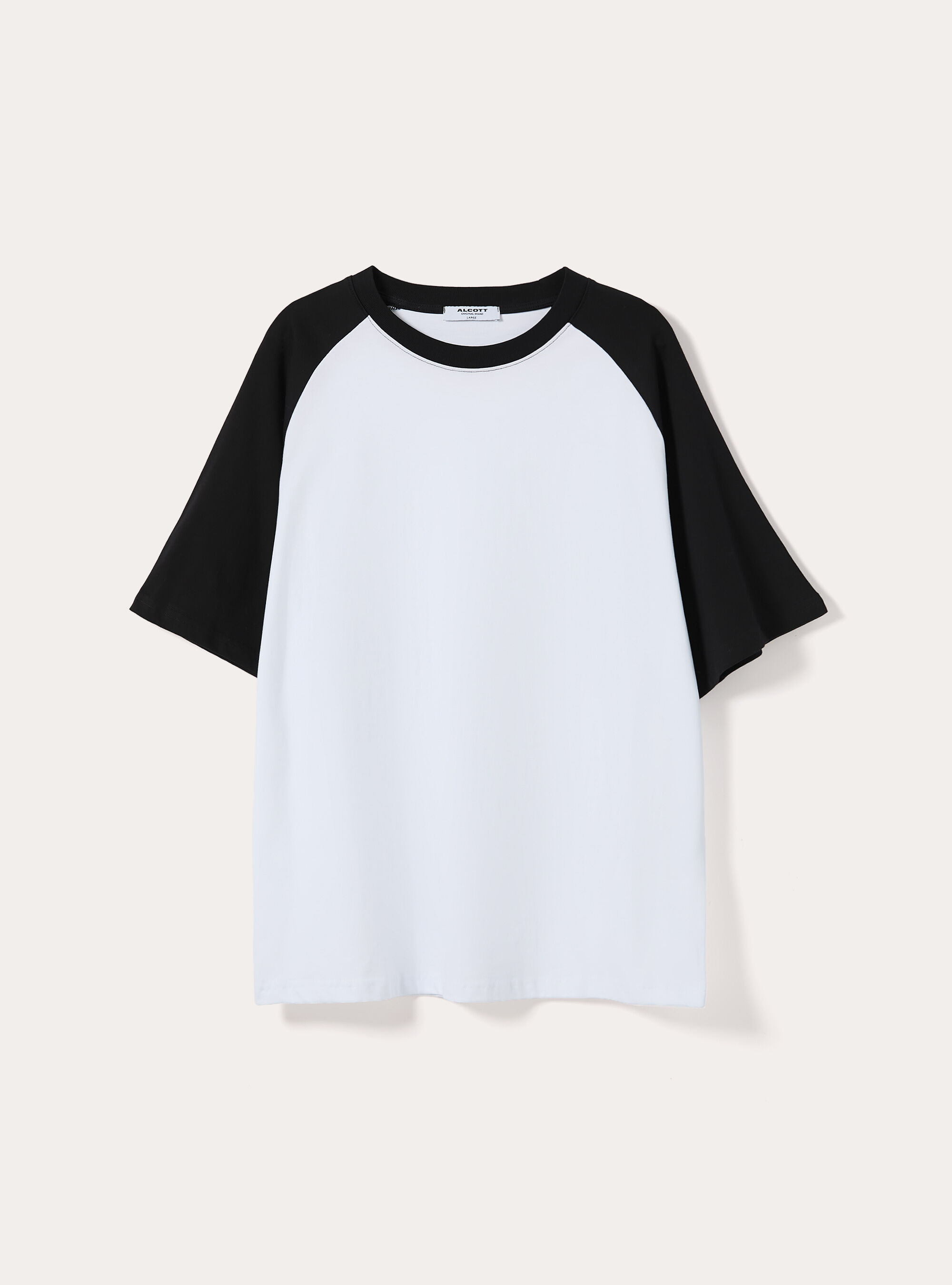 T shirt boxy con manica raglan, BK1 BLACK