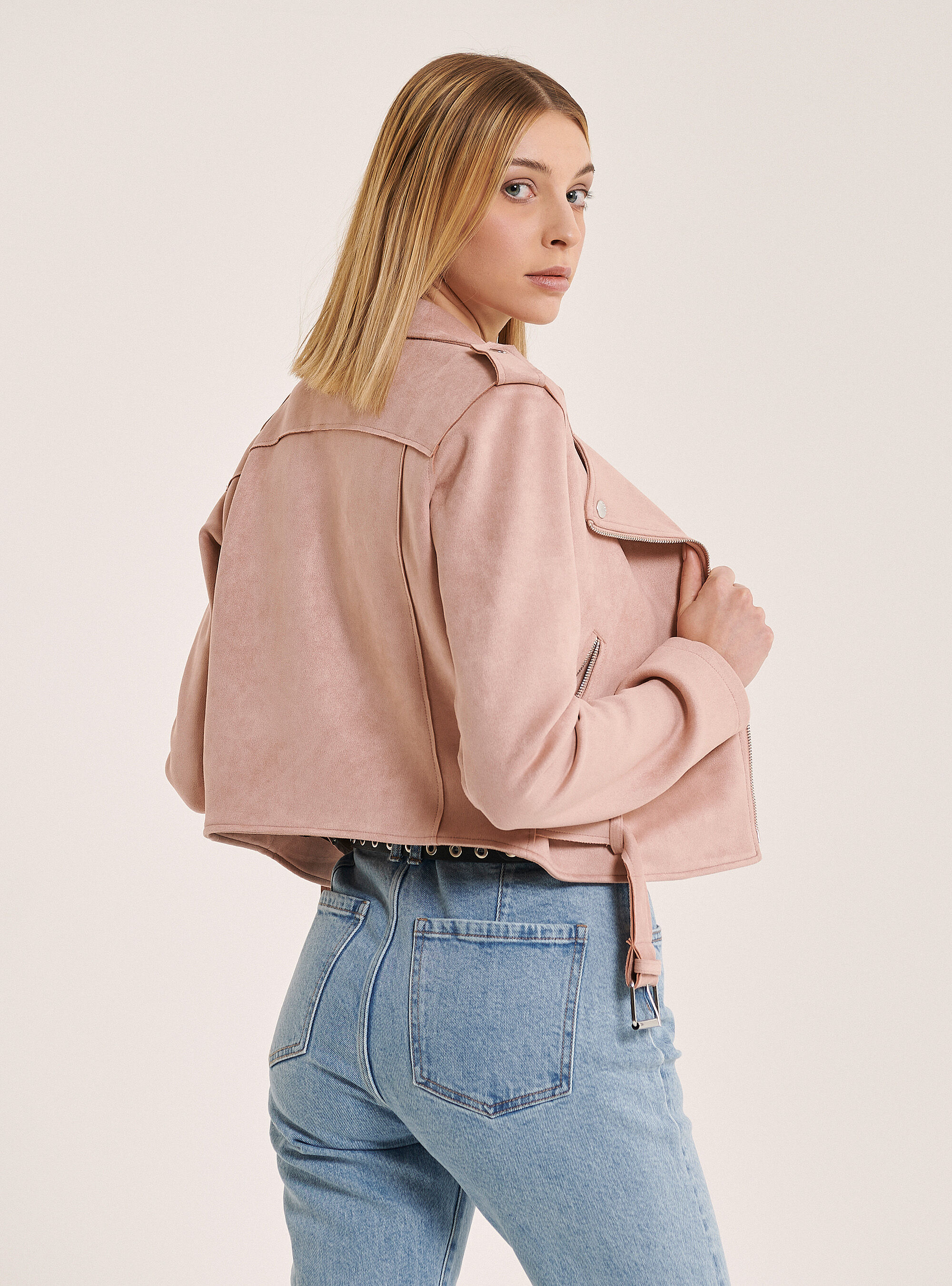 cheap pink leather jacket