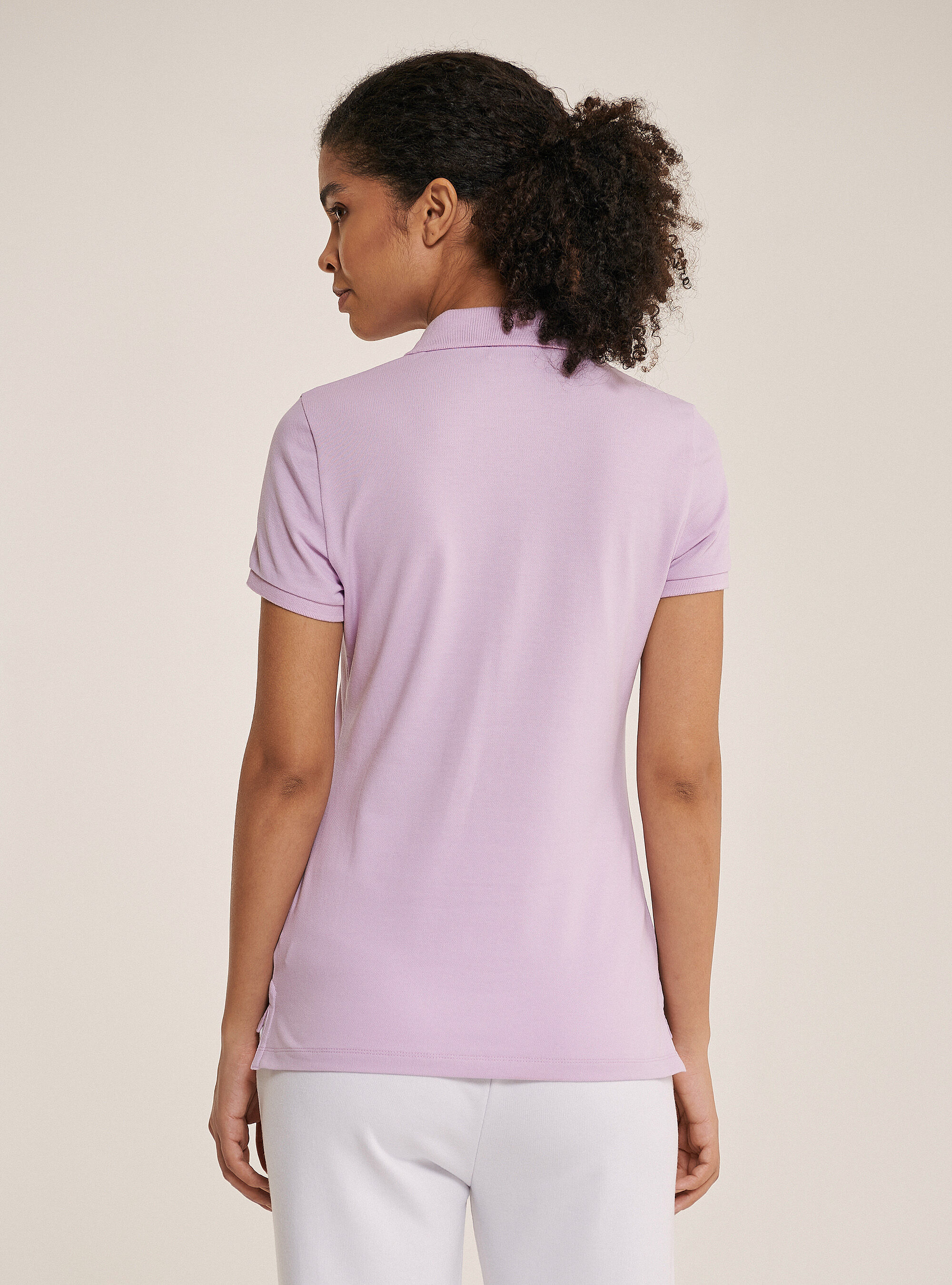 Polo shirt in cotton piquet, C3303 LILLAC