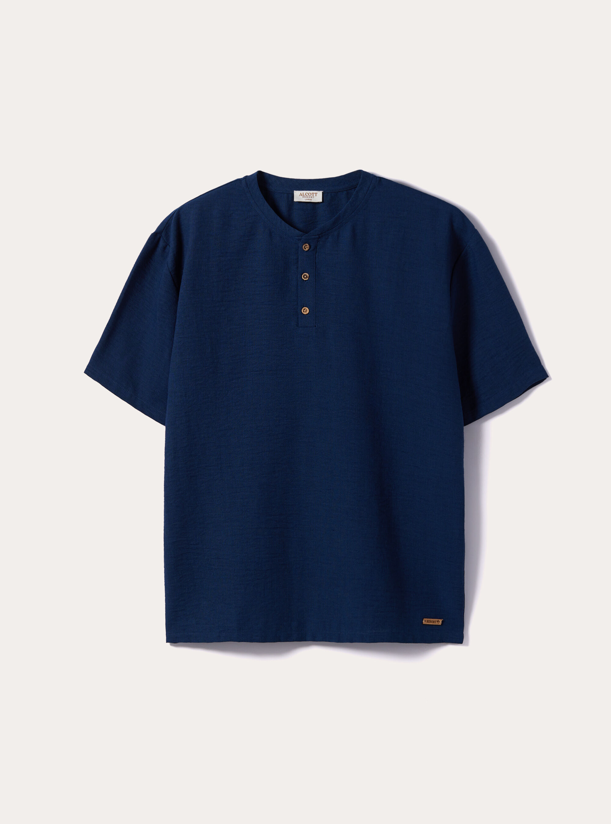 Camiseta con cuello de sarape, NA2 NAVY MEDIUM