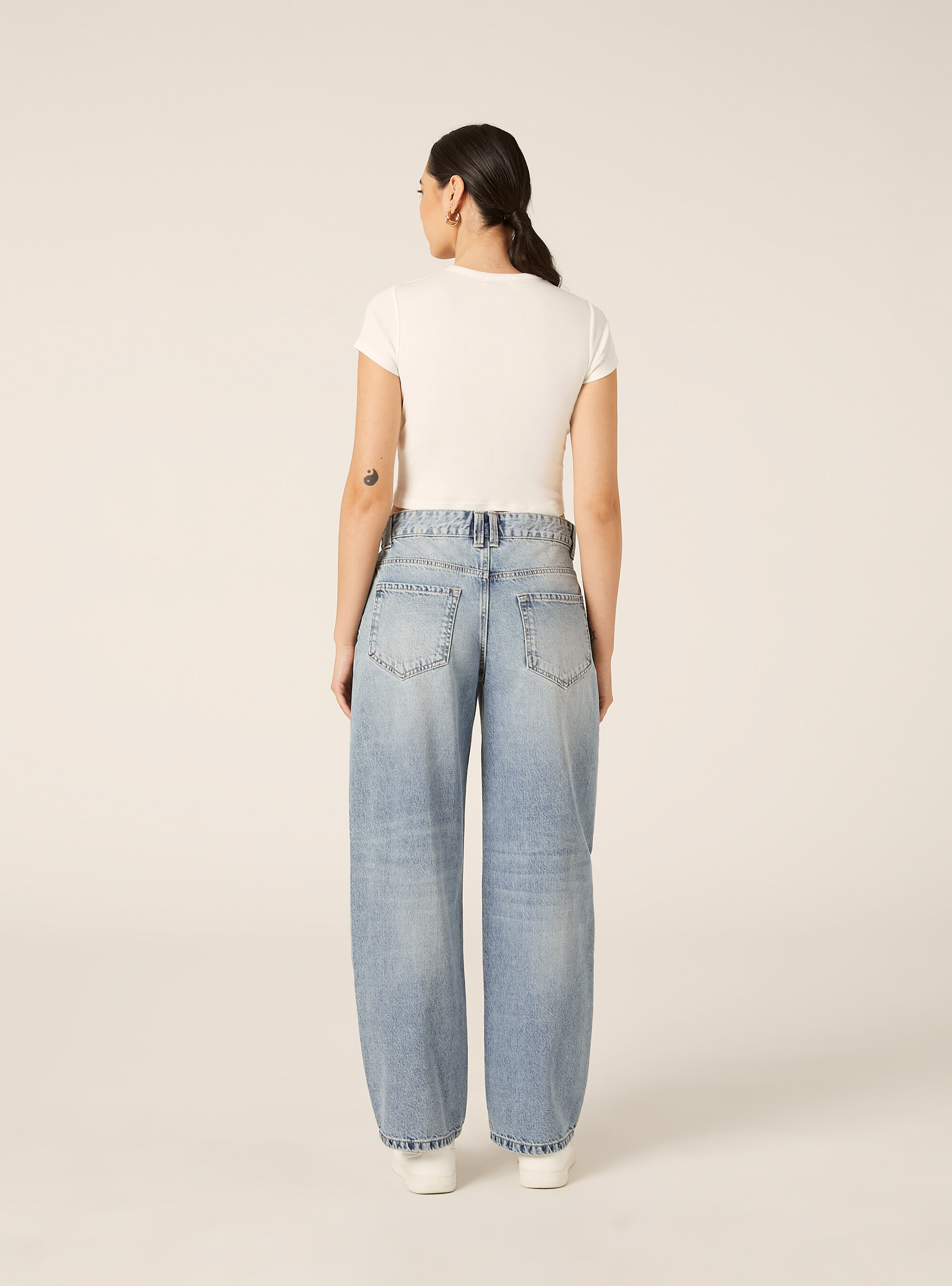 T-shirt crop con stampa capri amore mio, WH2 WHITE