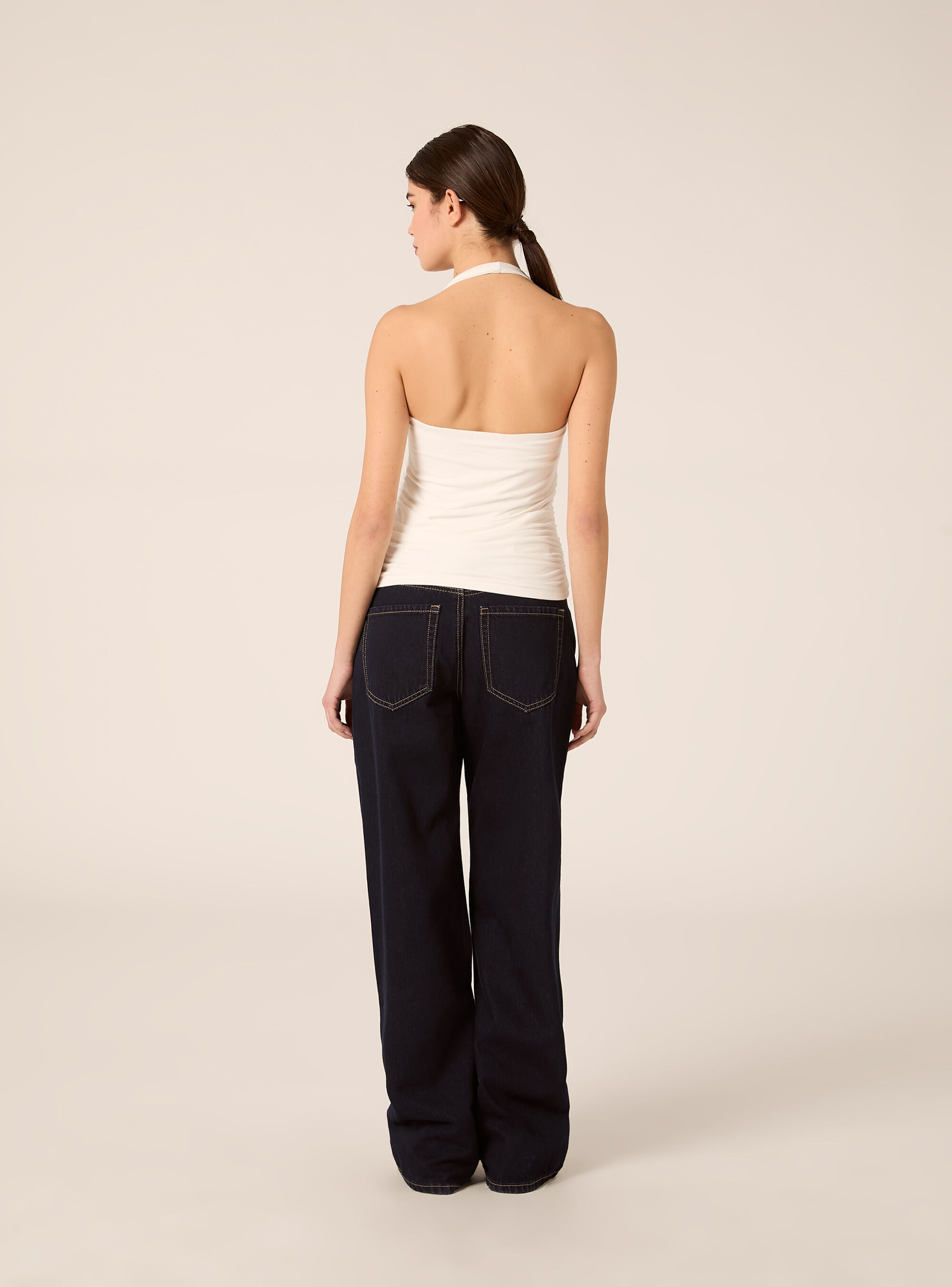 Jersey bandeau top, WH2 WHITE