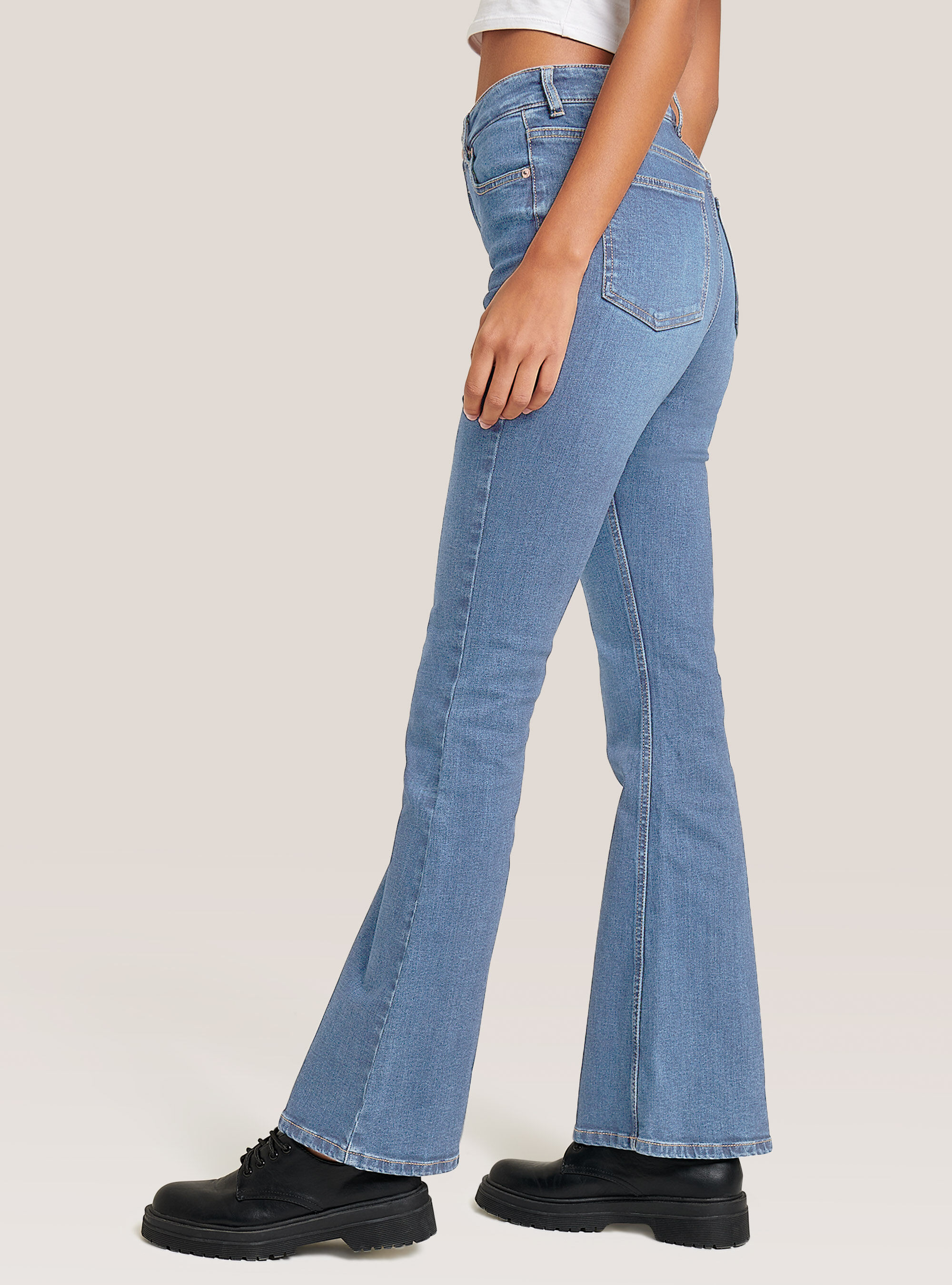 Stretch denim flare jeans
