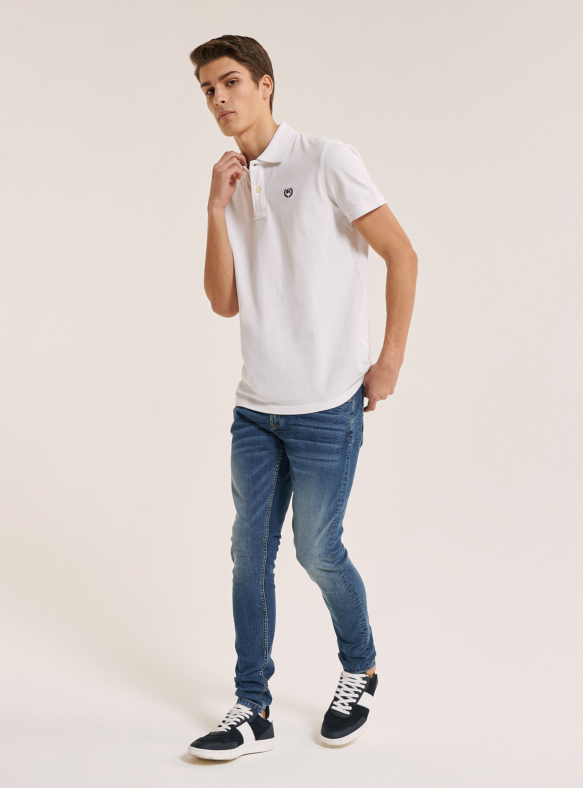 Polo avec broderie, C099 WHITE