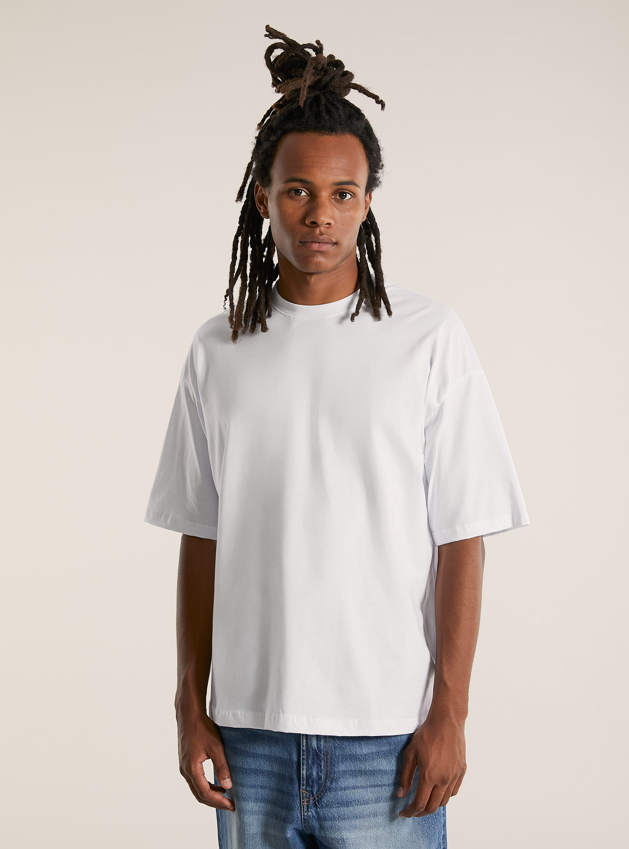 Tee-shirt &agrave; la coupe large, WH3 WHITE