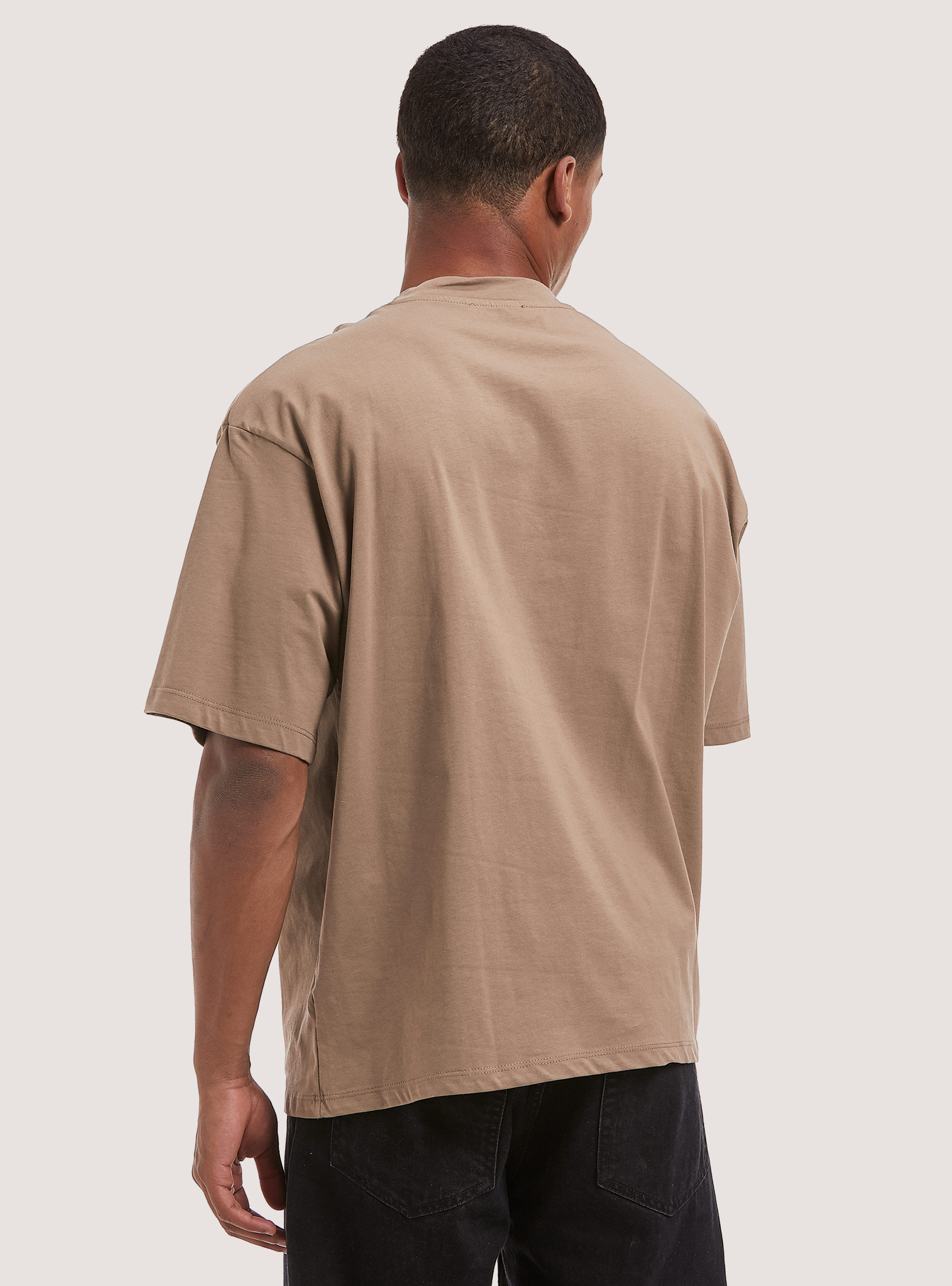 Oversize cotton t-shirt, BR3 BROWN LIGHT