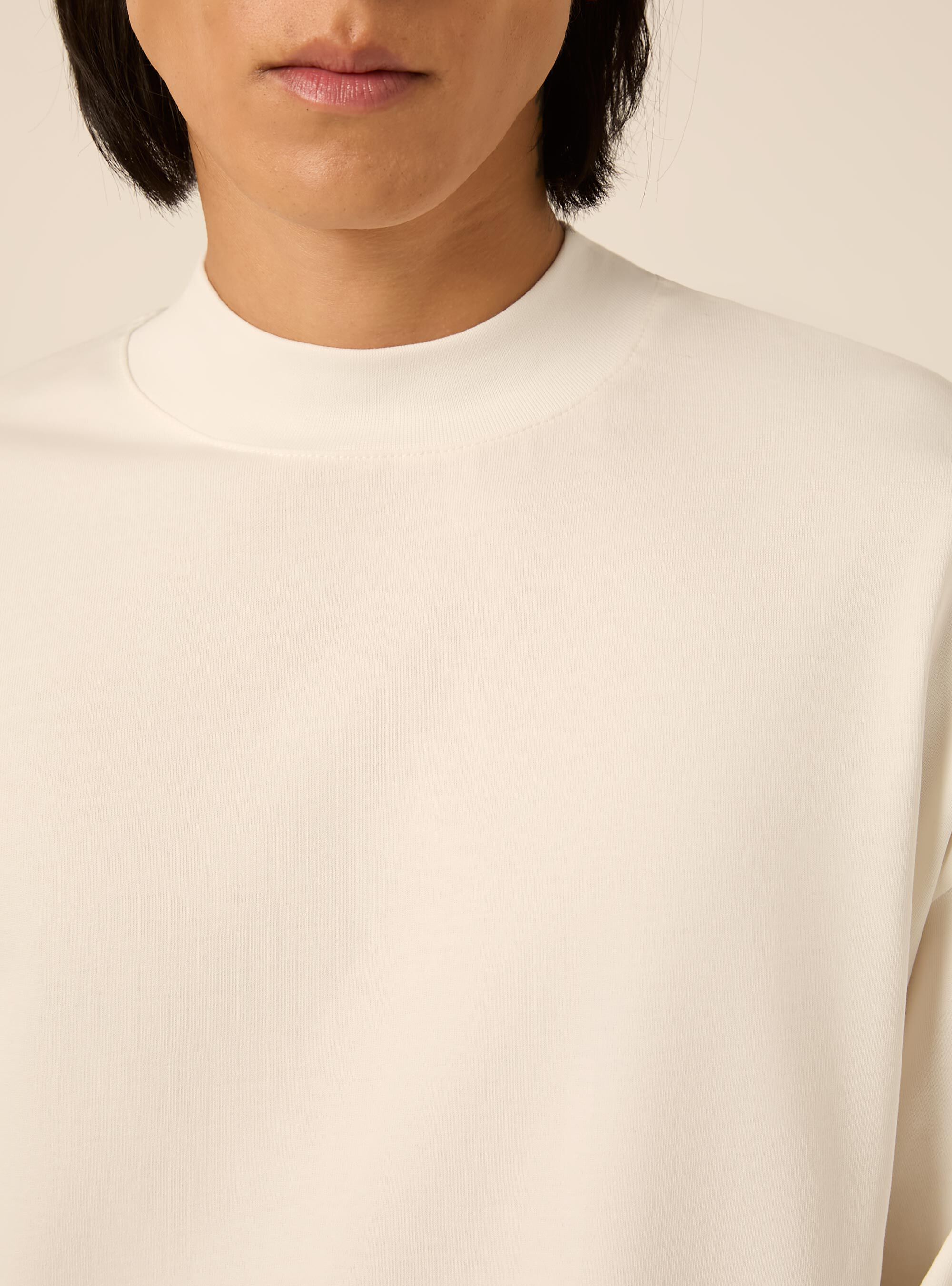 Maglietta a maniche lunghe oversize, PANNA