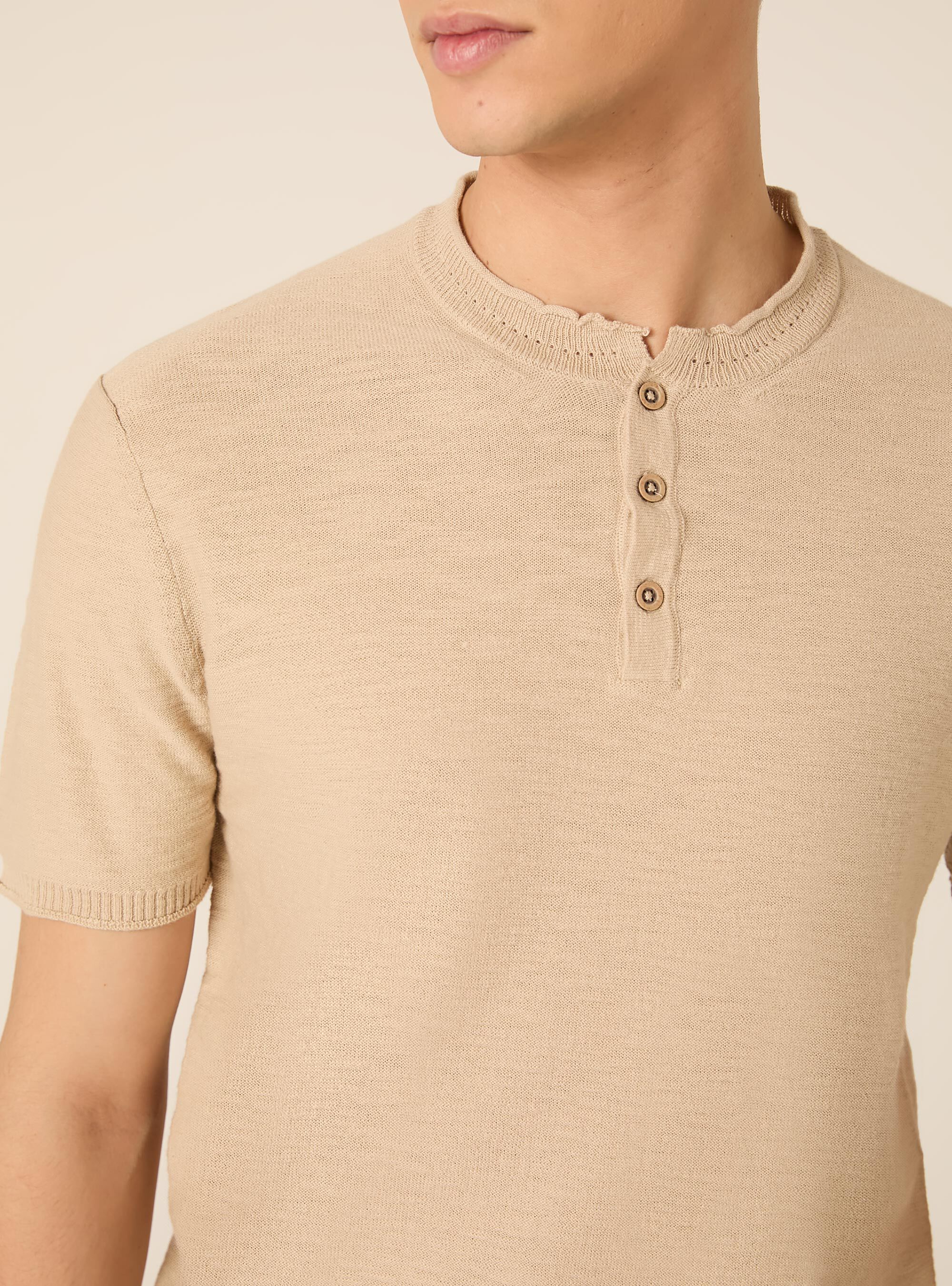Pullover leggero con collo serafino, BEIGE MEDIO