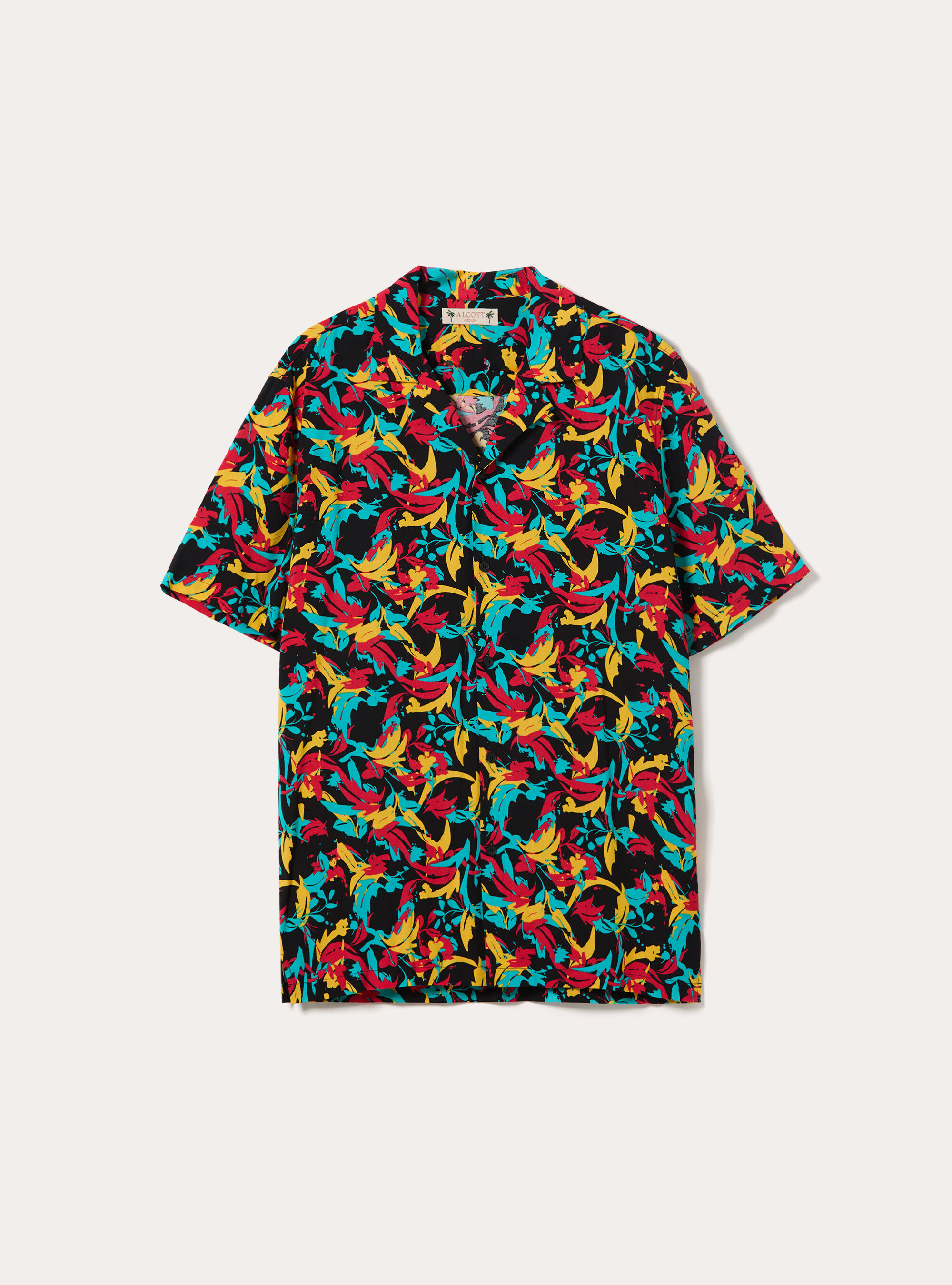 Camicia disegno fondo nero, BLACK