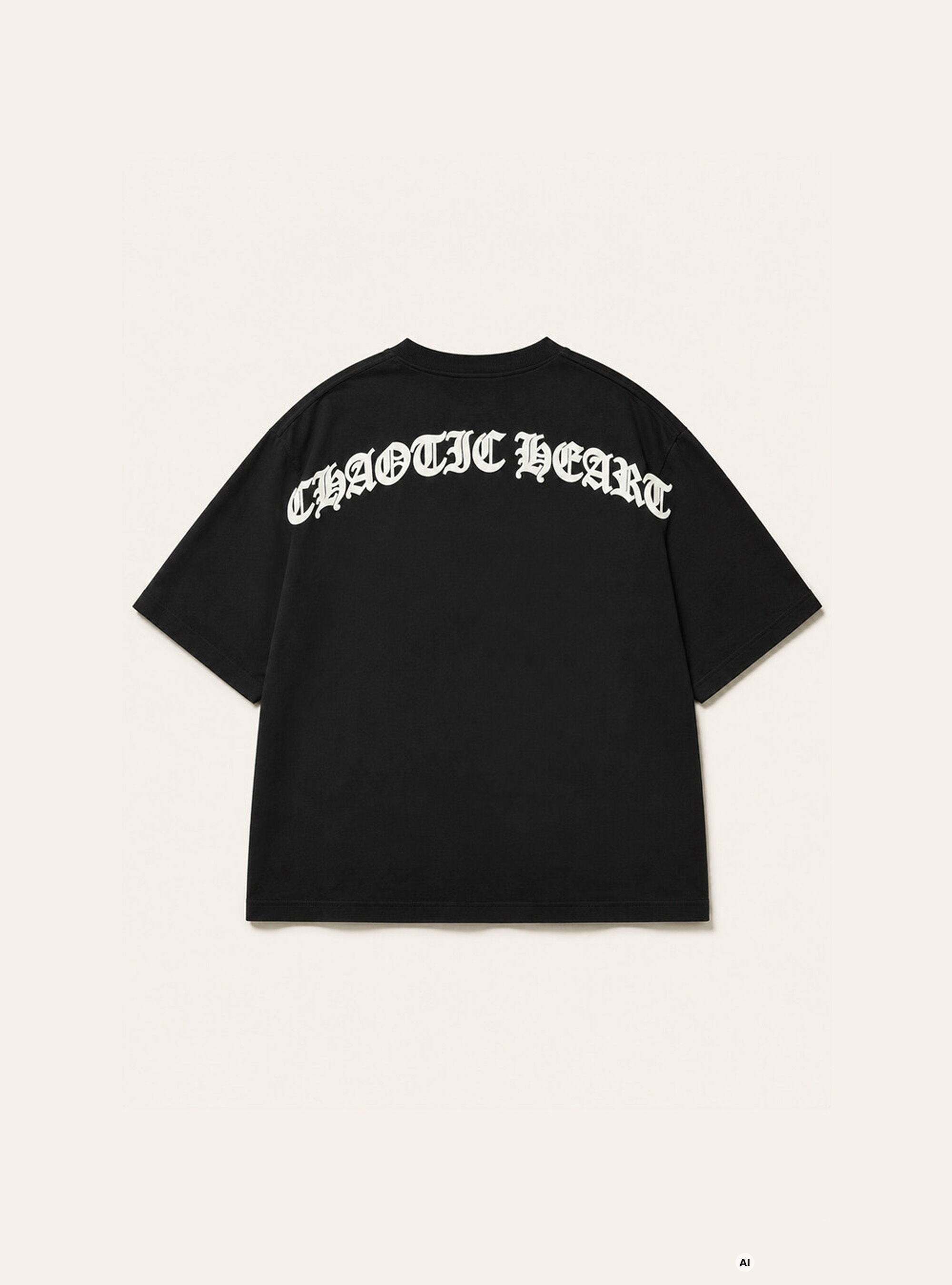 Printed Boxy Fit T-Shirt, BK1 BLACK