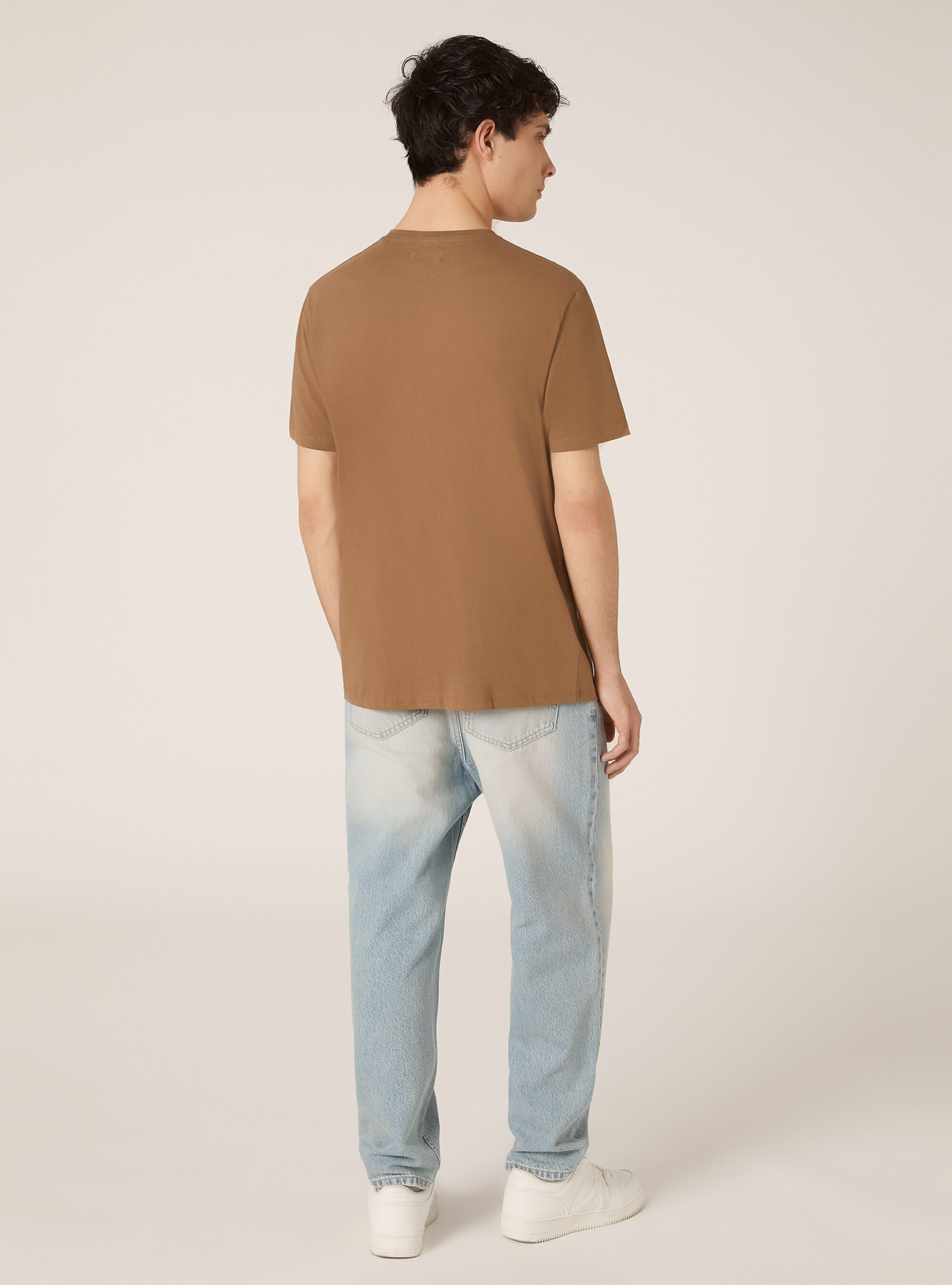 Cotton crew neck t-shirt, BR2 BROWN MEDIUM