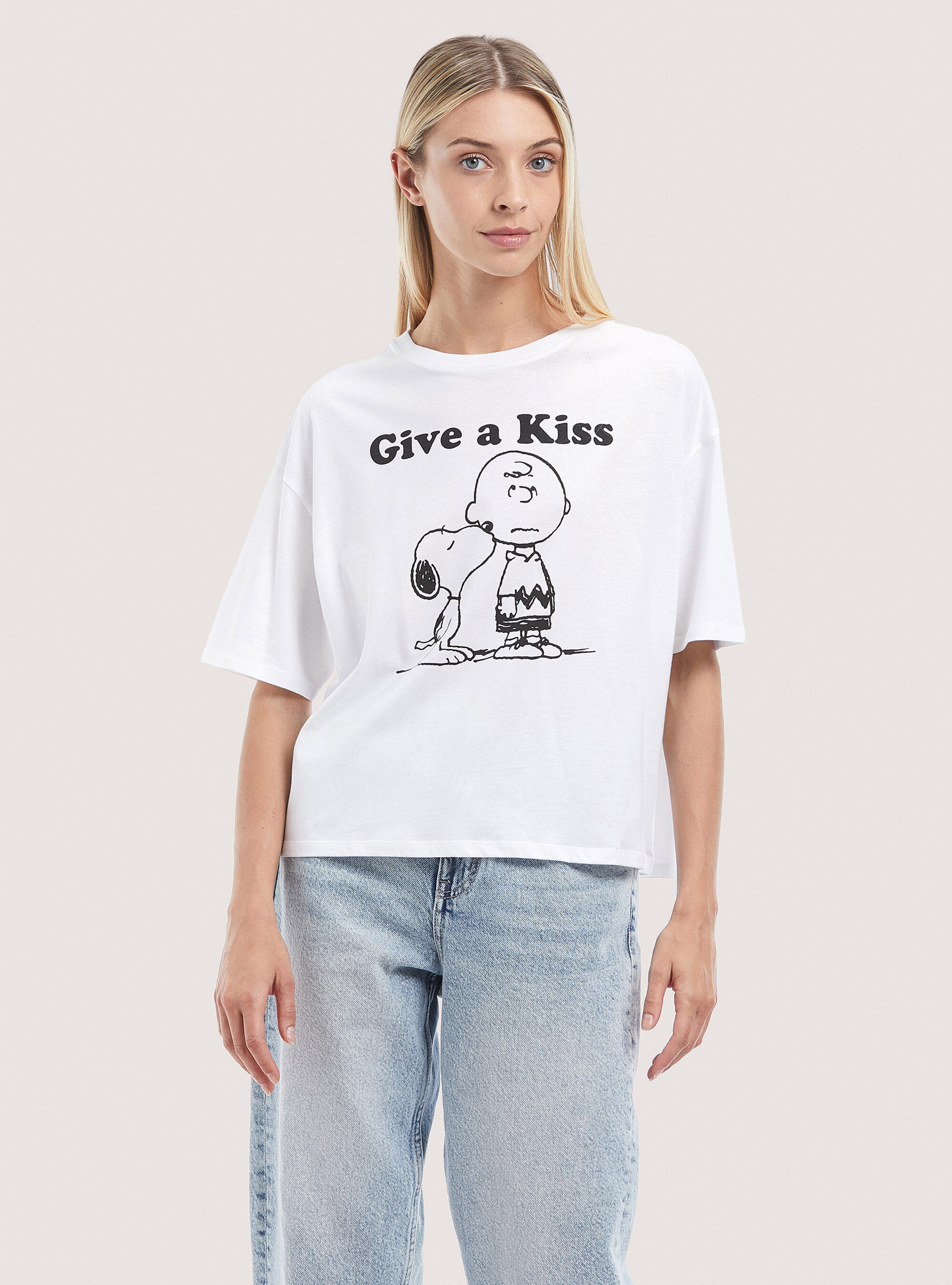 Camiseta recortada Peanuts x Alcott, BLANCO