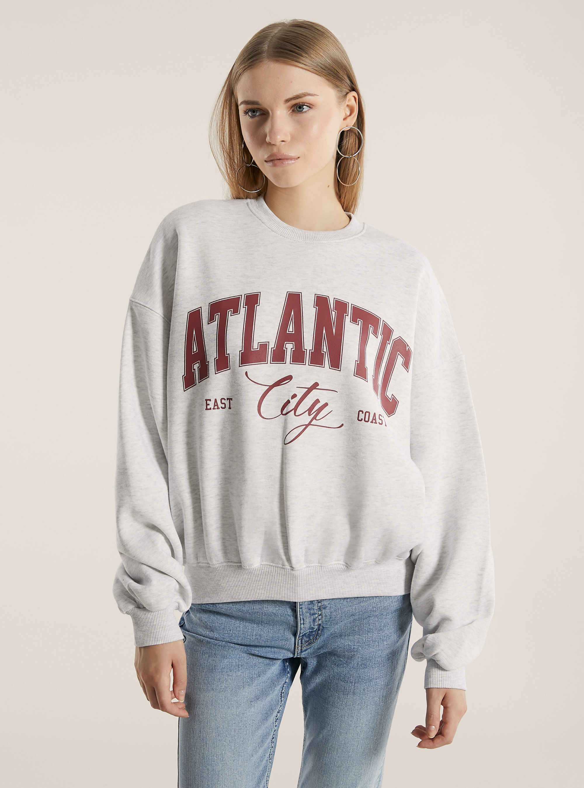 Oversized print sweatshirt best sale