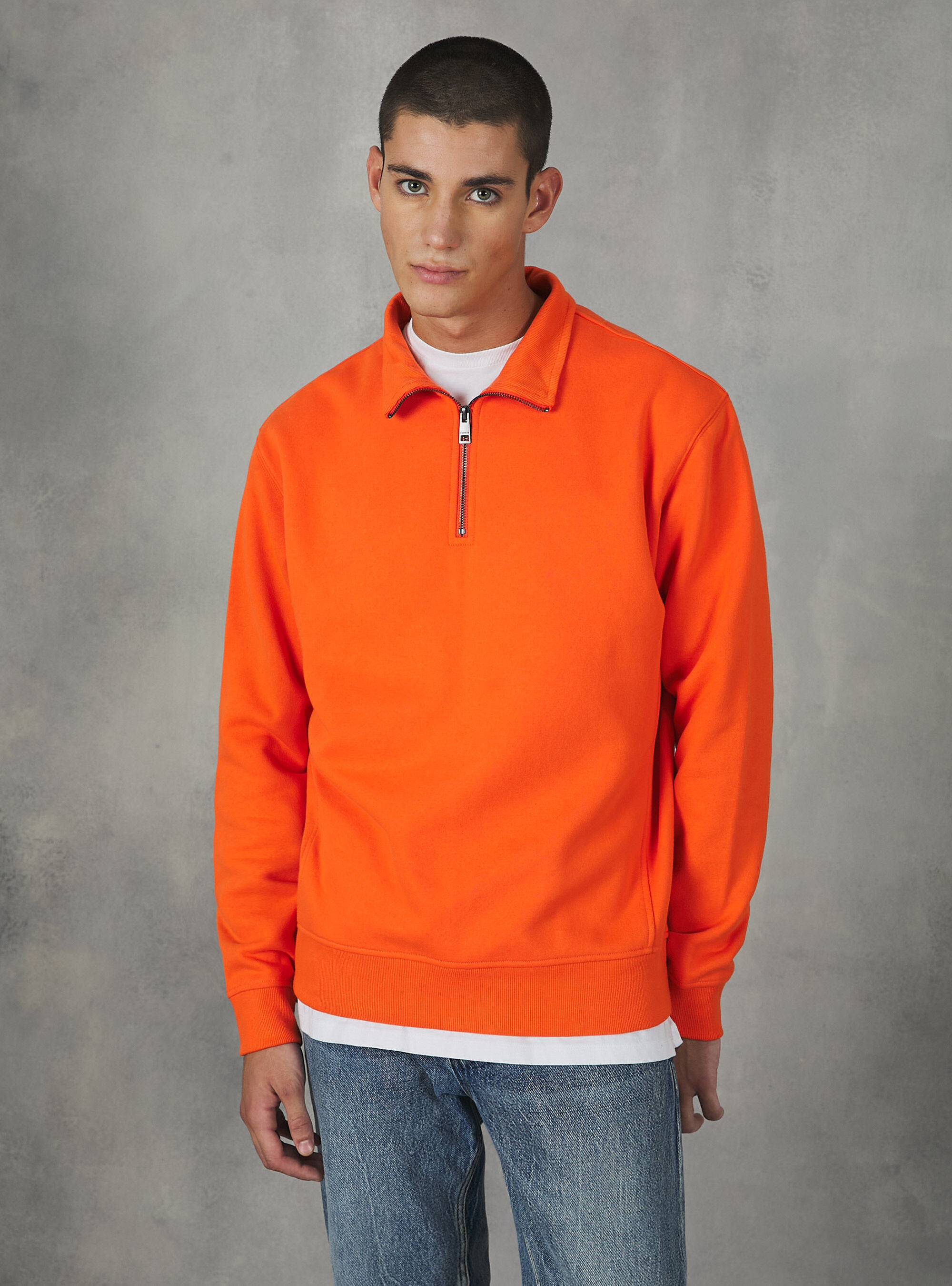 Plain coloured half neck sweatshirt Alcott Men s Sweatshirts