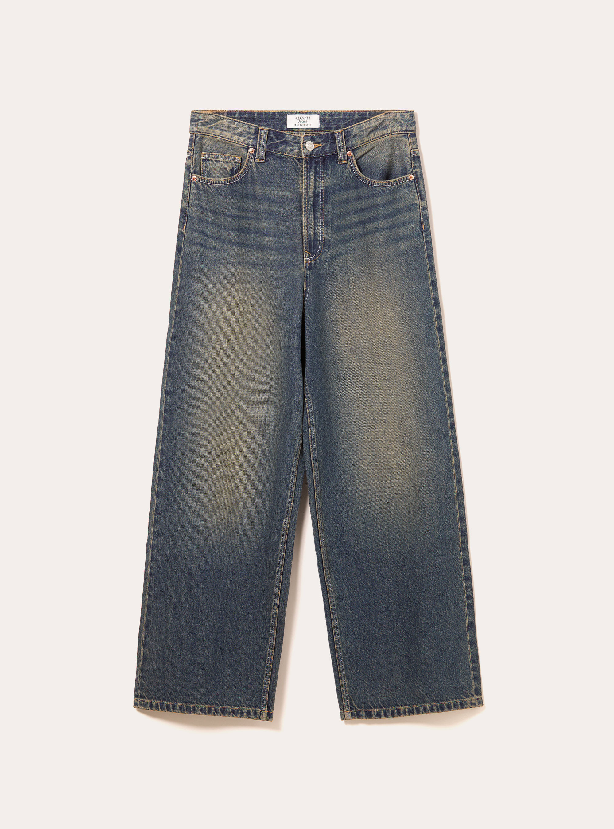 Super baggy fit jeans, D100 BLUE DARK OVERDYE