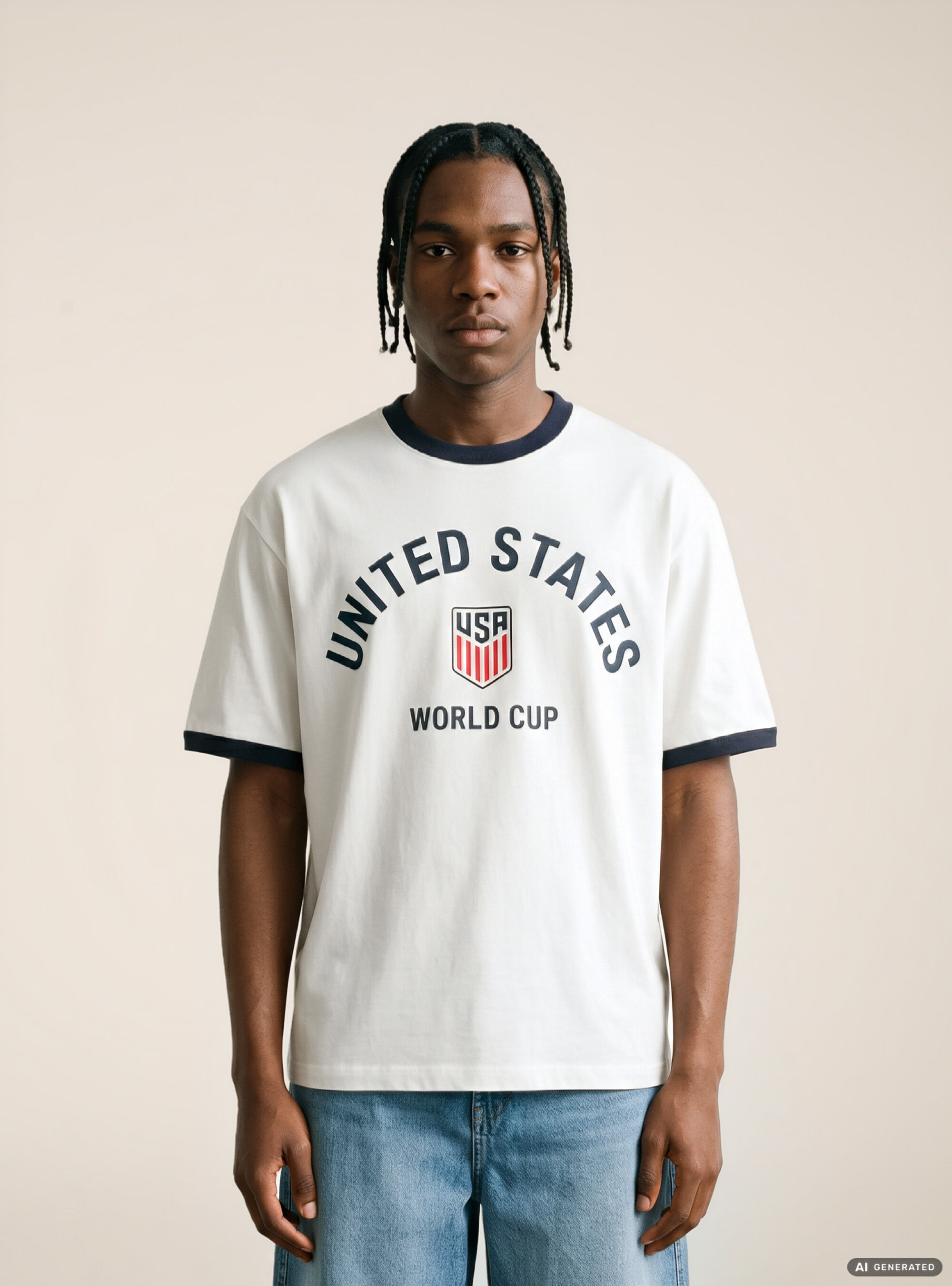 Camiseta Ringer Regular Fit con Gr&aacute;fico Deportivo de Naciones