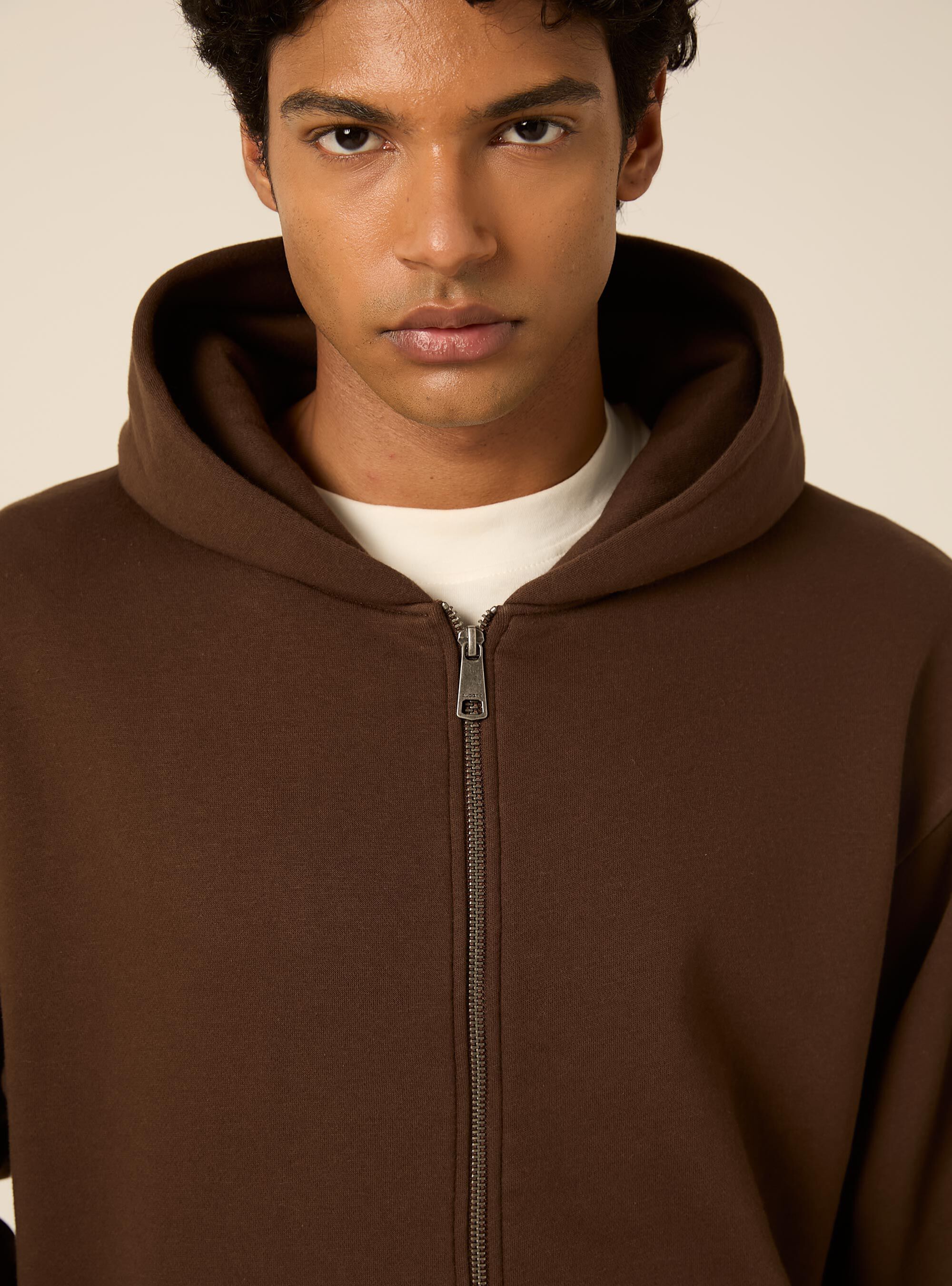 Cardigan basico boxy fit, BR2 BROWN MEDIUM