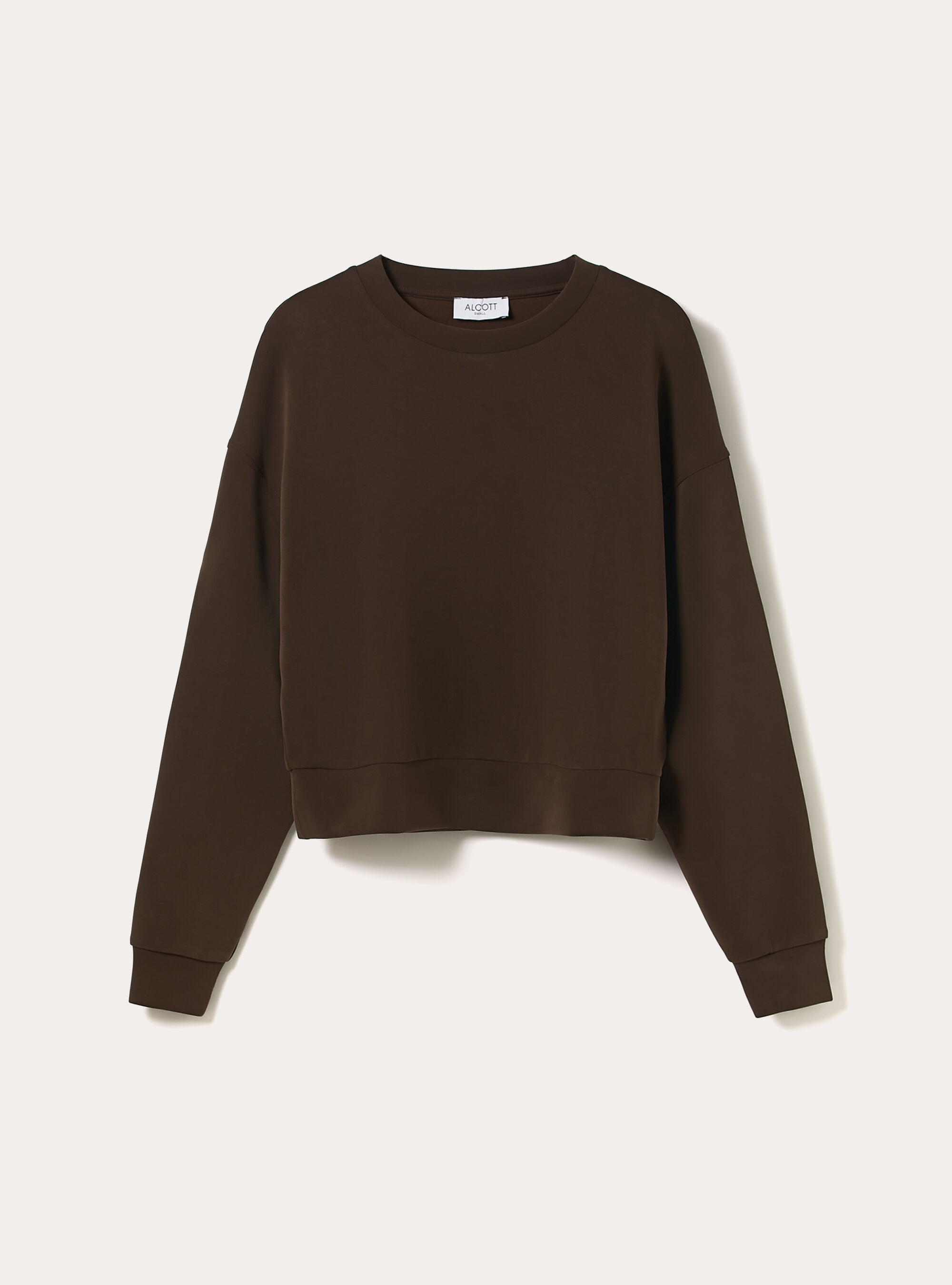 Soft touch sweatshirt, BR1 BROWN DARK
