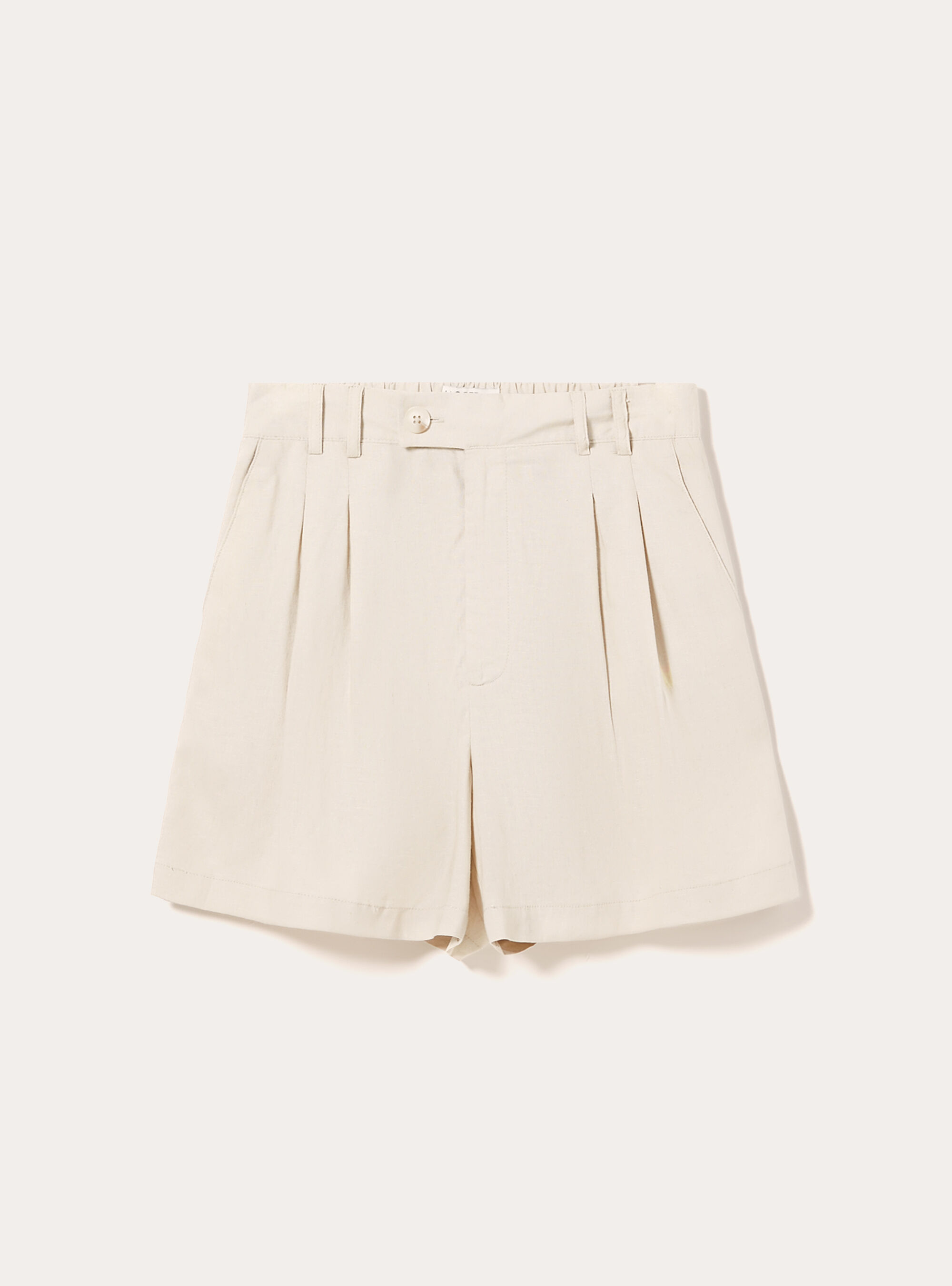 Bermuda en lin m&eacute;lang&eacute; uni, BG2 BEIGE MEDIUM