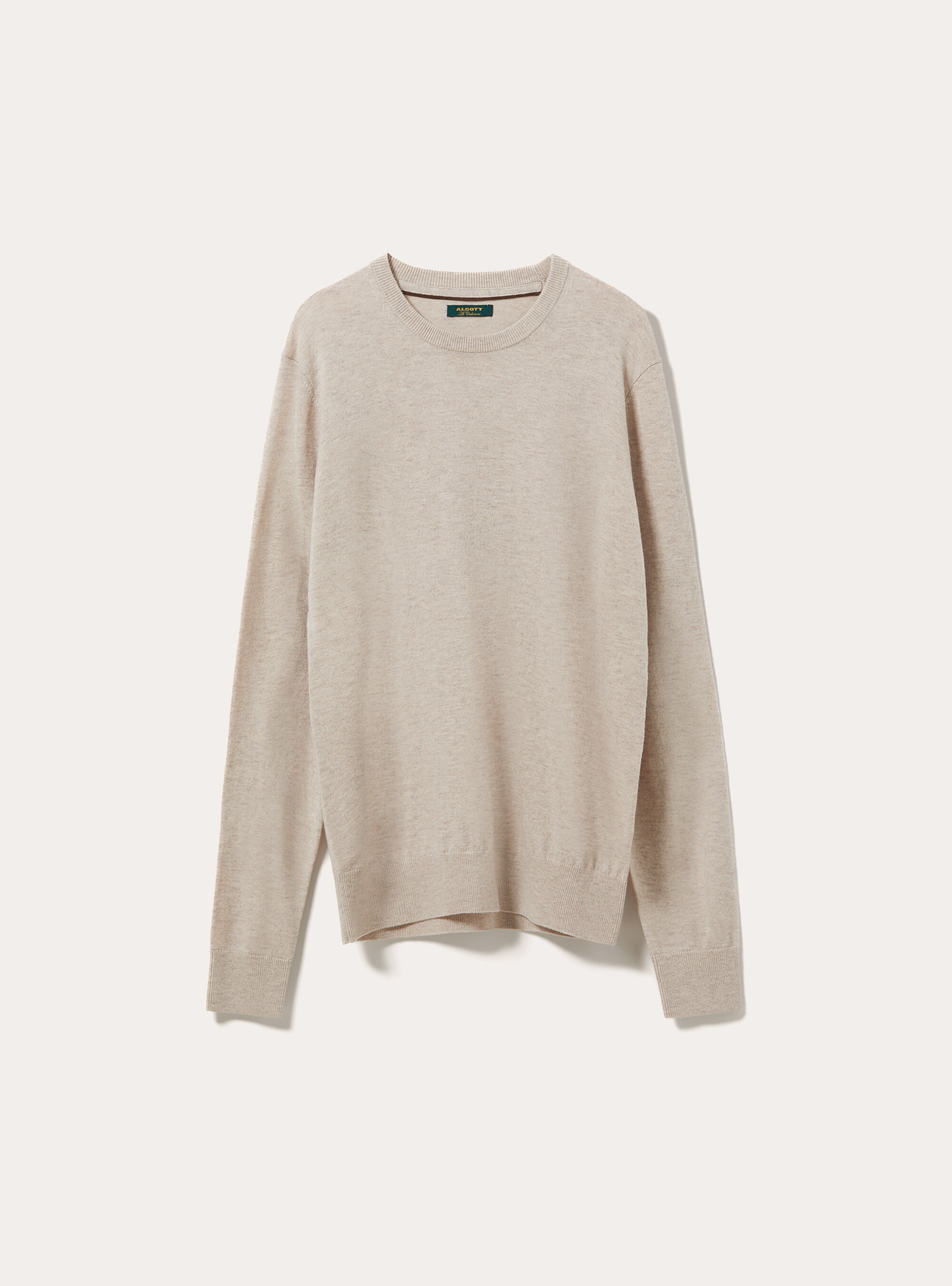 Wool and cashmere blend crewneck jumper, MBG2 BEIGE MEL MED