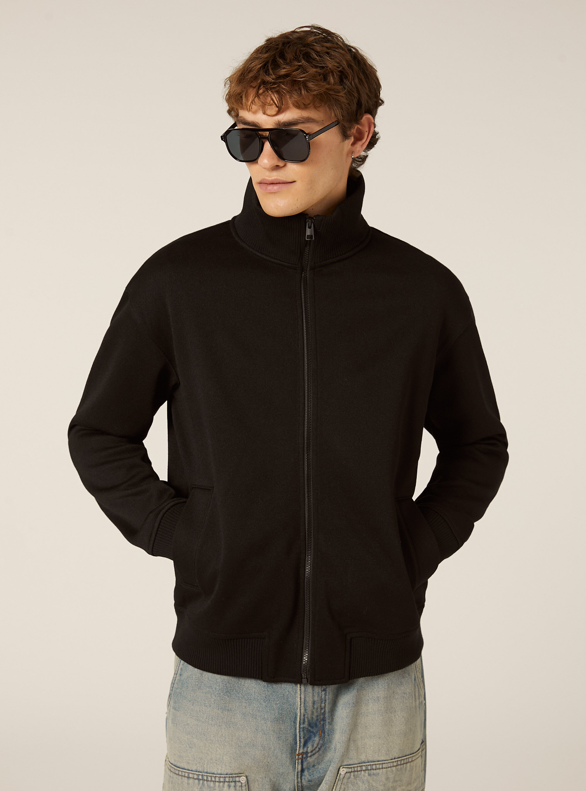 Giacca con zip mezzo collo