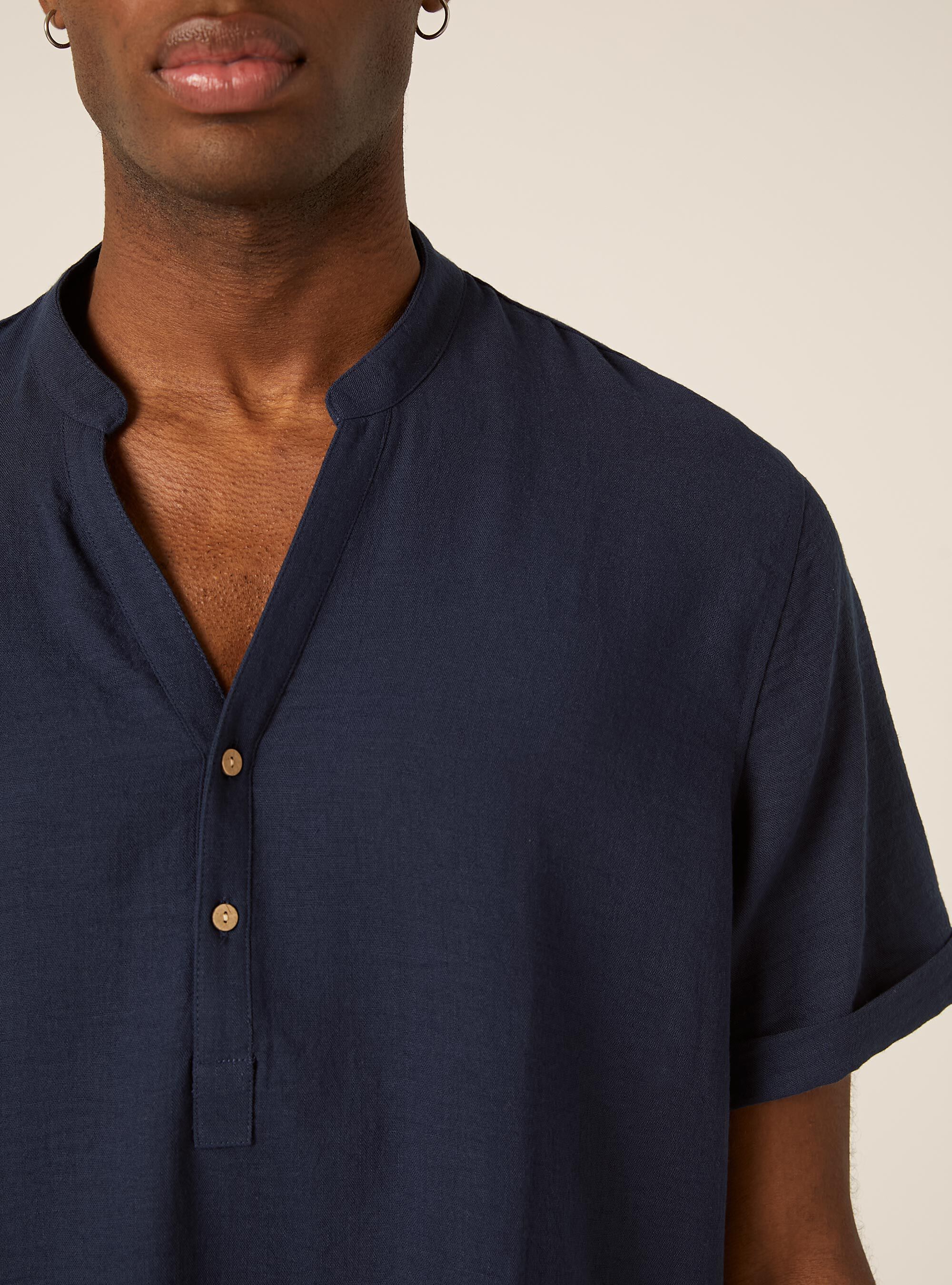 Chemise avec col officier, NA2 NAVY MEDIUM