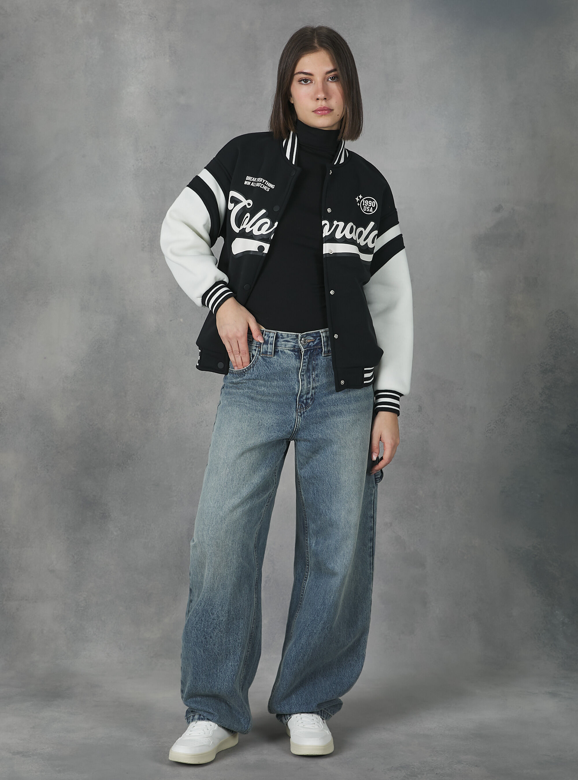 College Bomber Jacket with print