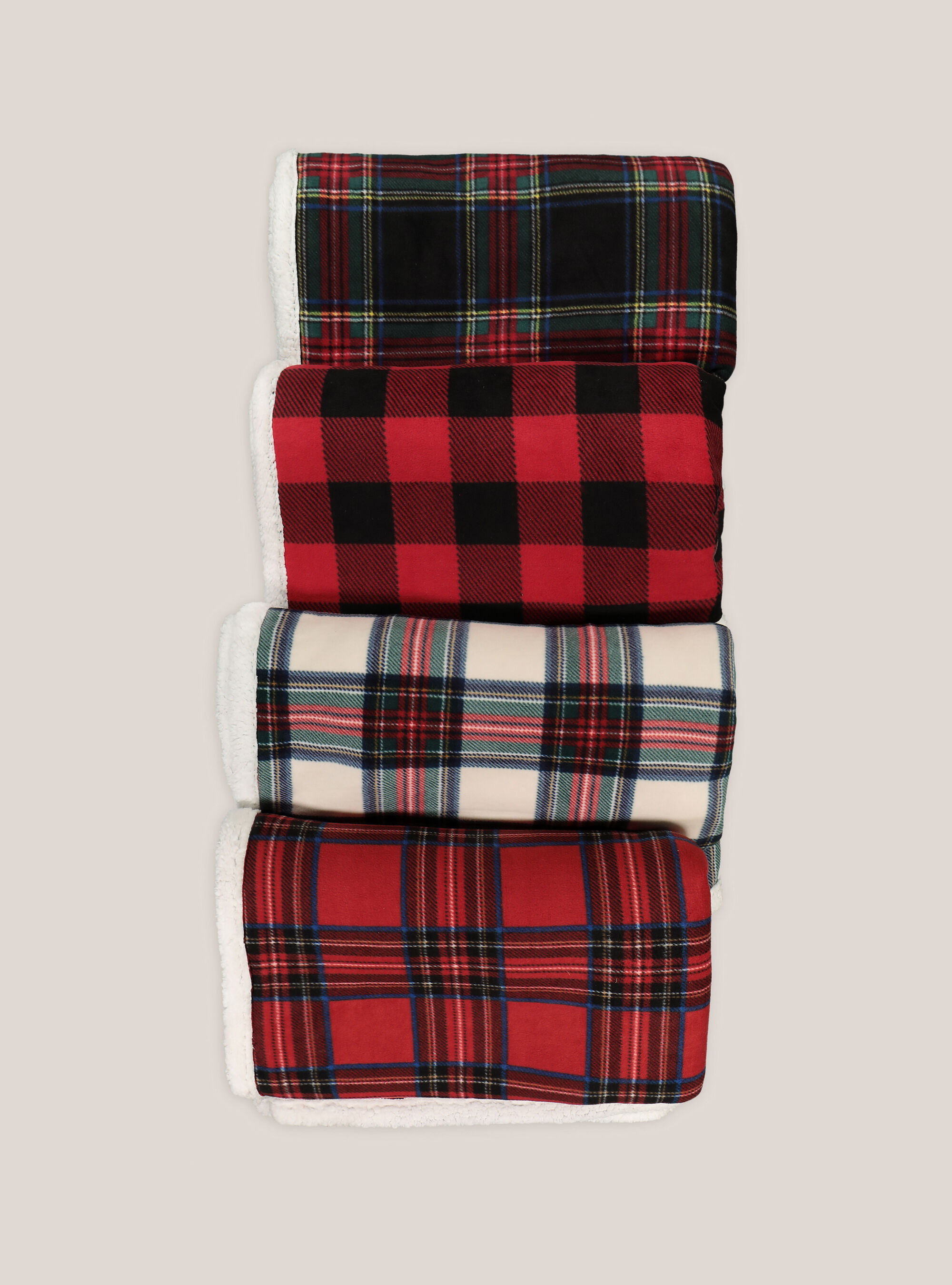 Plaid double face a quadri