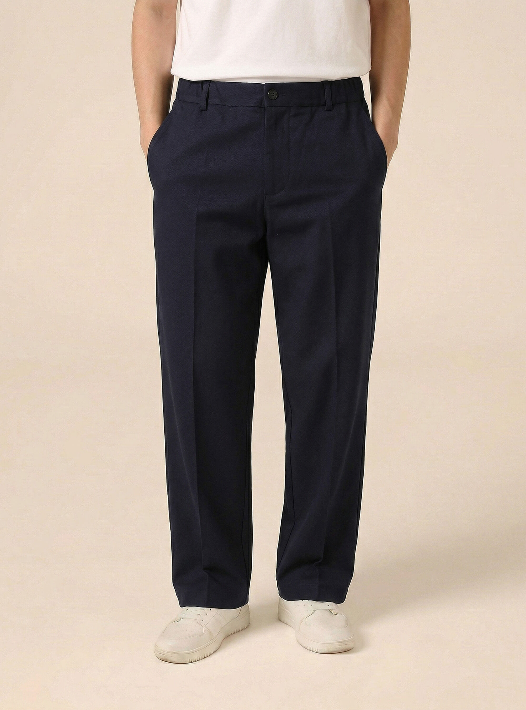 Pantalones cl&aacute;sicos con cintura el&aacute;stica