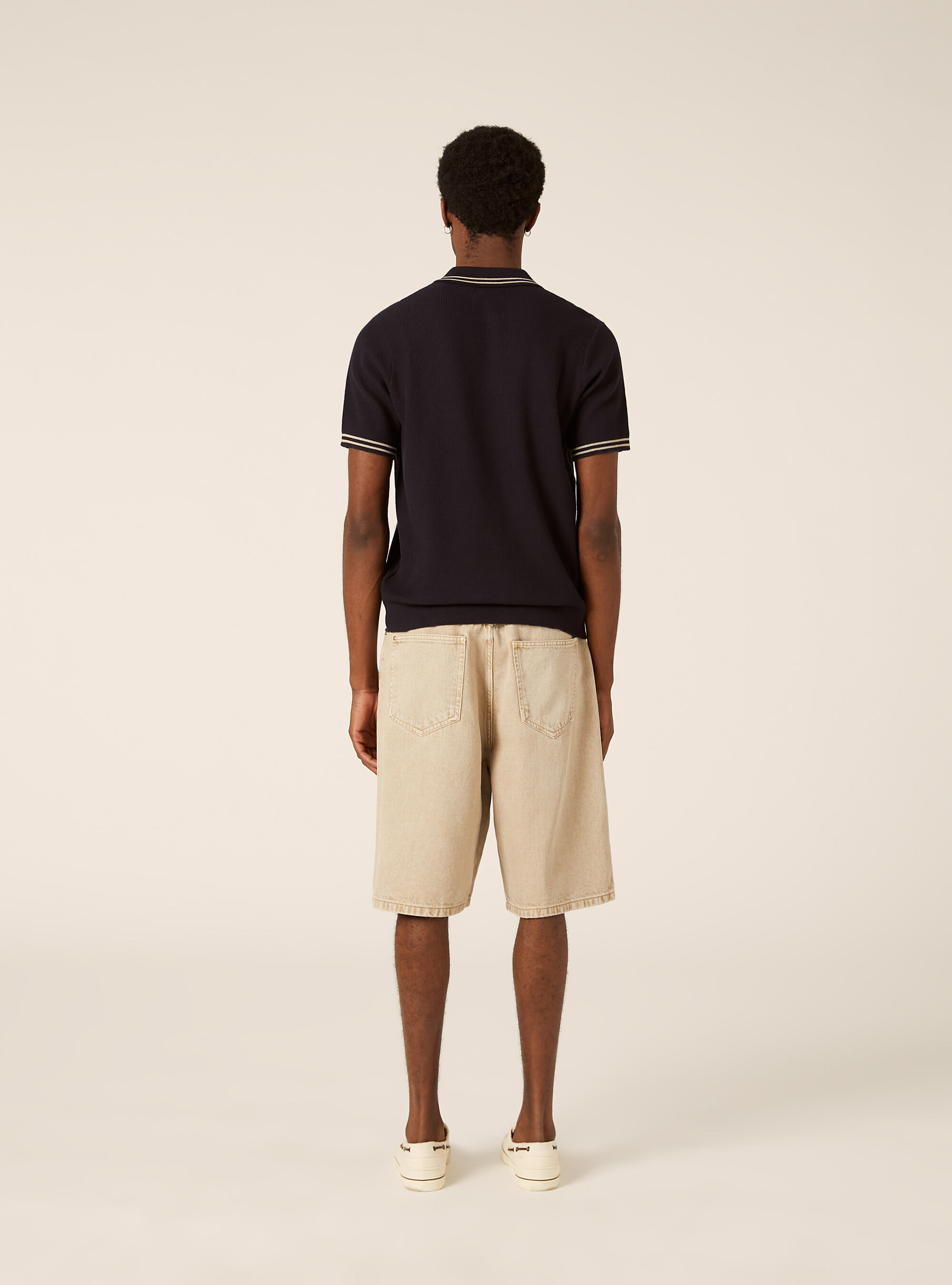 Polo de punto con media cremallera, NA1 NAVY DARK