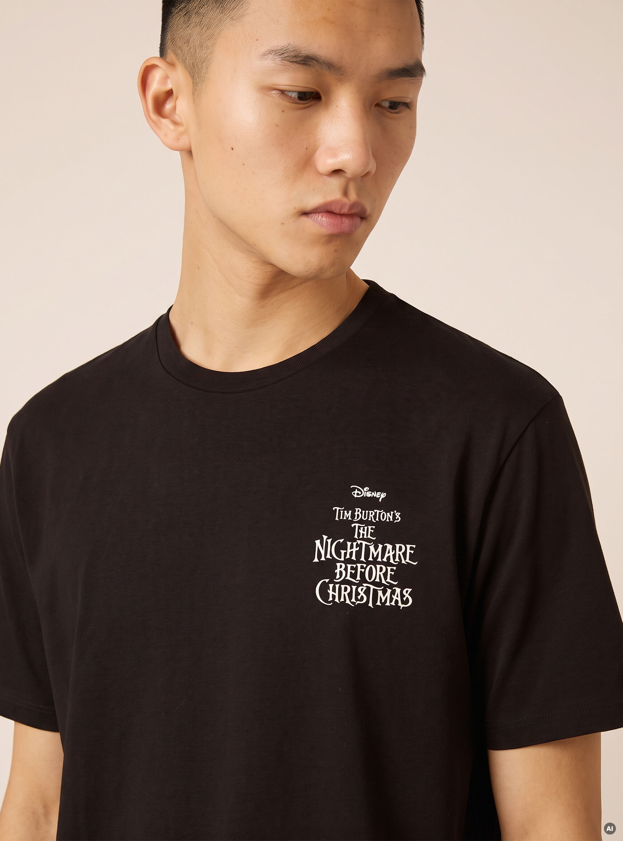 Camiseta con estampado Welcome to Halloween Town Nightmare Before Christmas / Alcott, BK1 BLACK