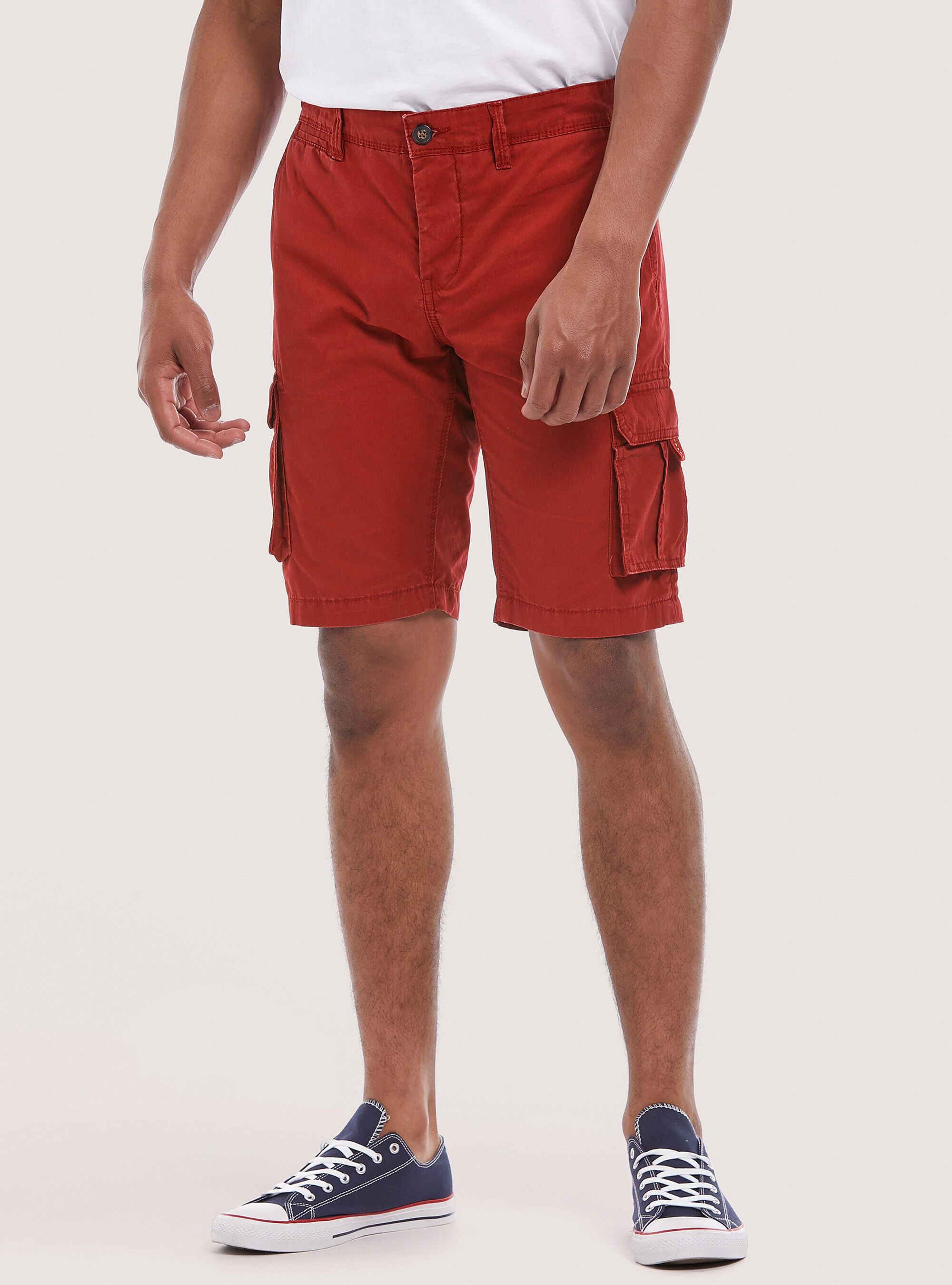Cotton bermuda shorts with large pockets