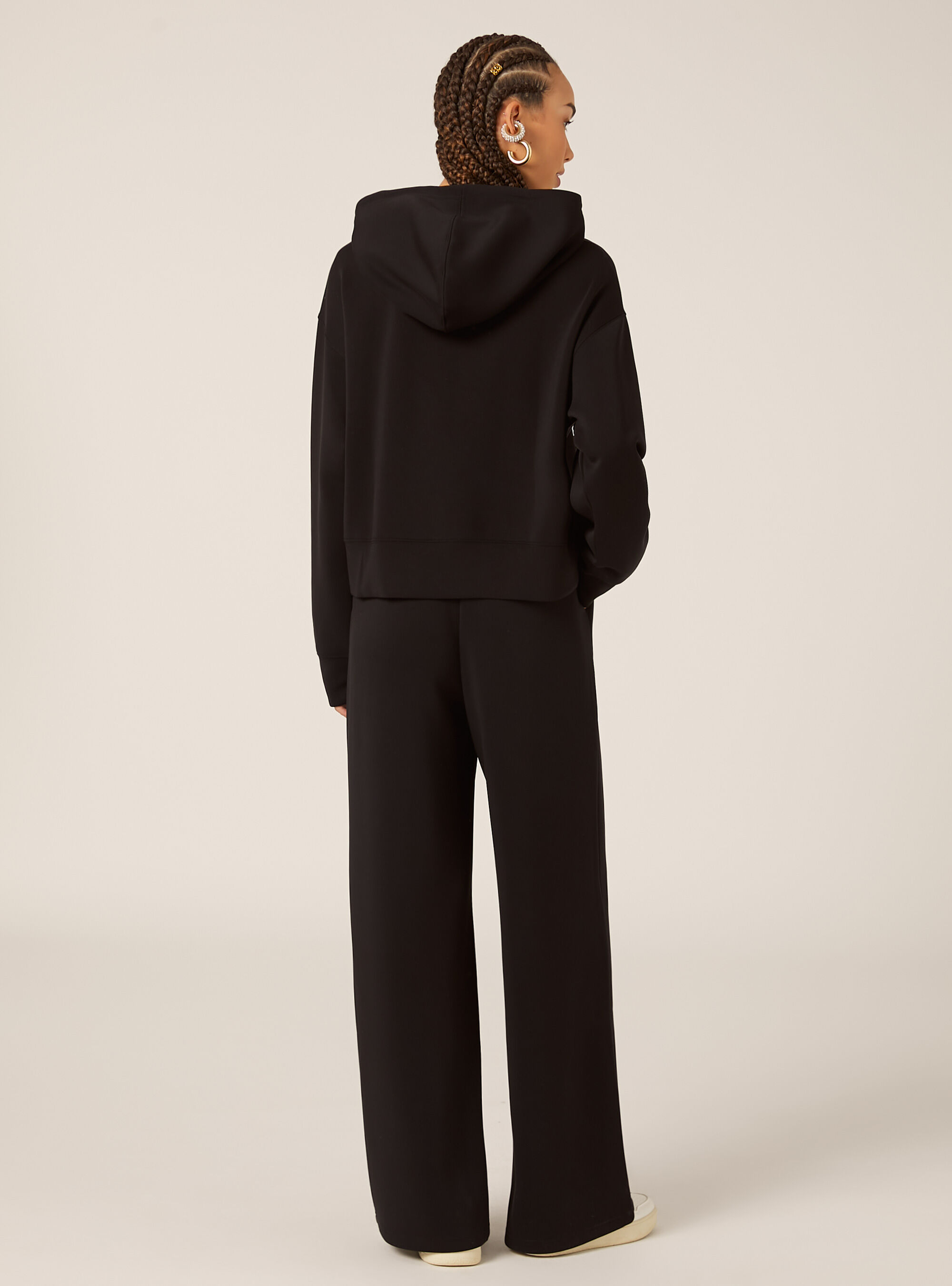 Soft touch cropped sweatshirt, BK1 BLACK