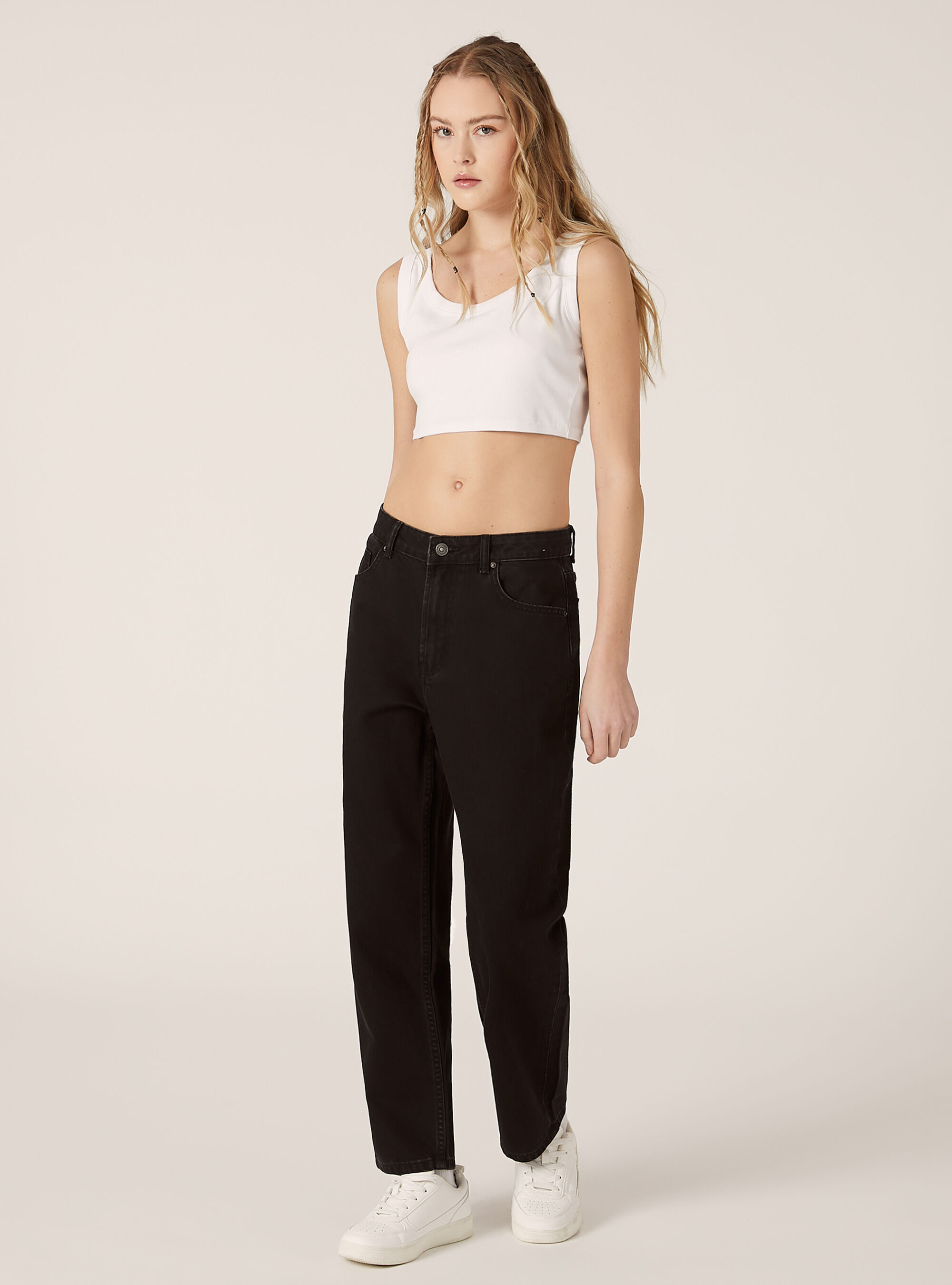 Mom Fit Jeans, D000 BLACK