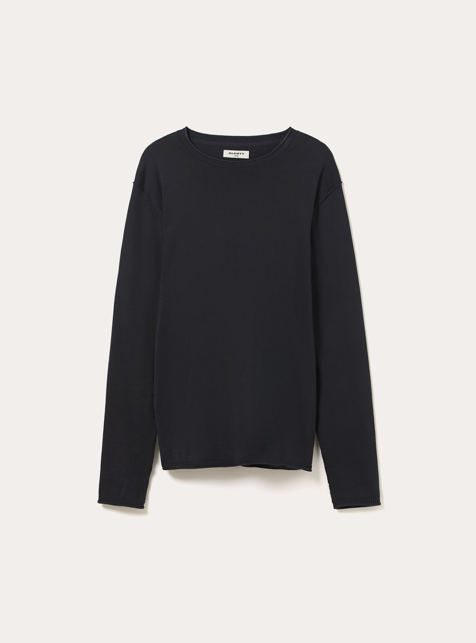 Jersey de cuello redondo de algod&oacute;n, NA2 NAVY MEDIUM