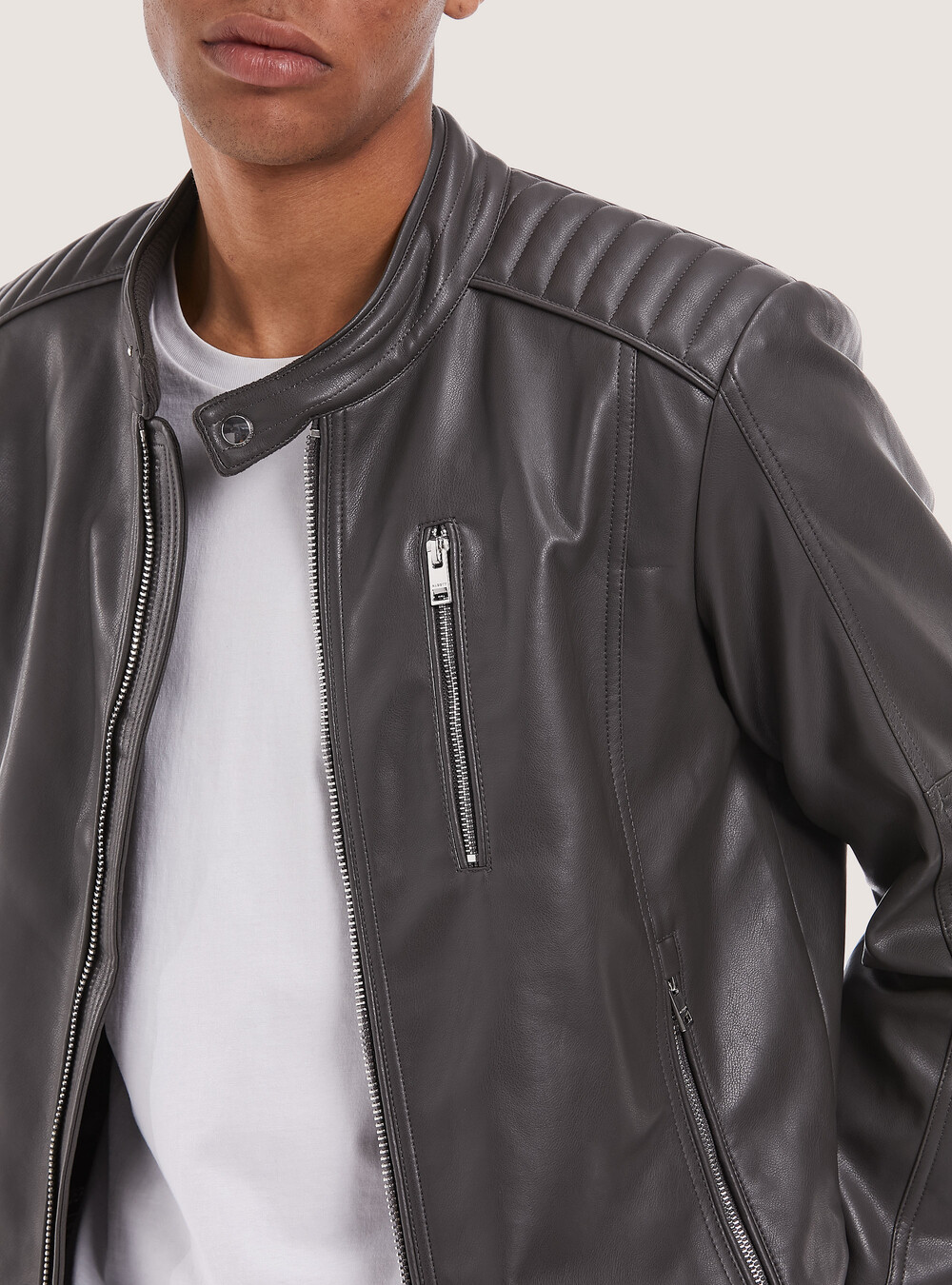 Trussardi Giubbotto Pelle Giacca Biker Trussardi Giubbotto Uomo